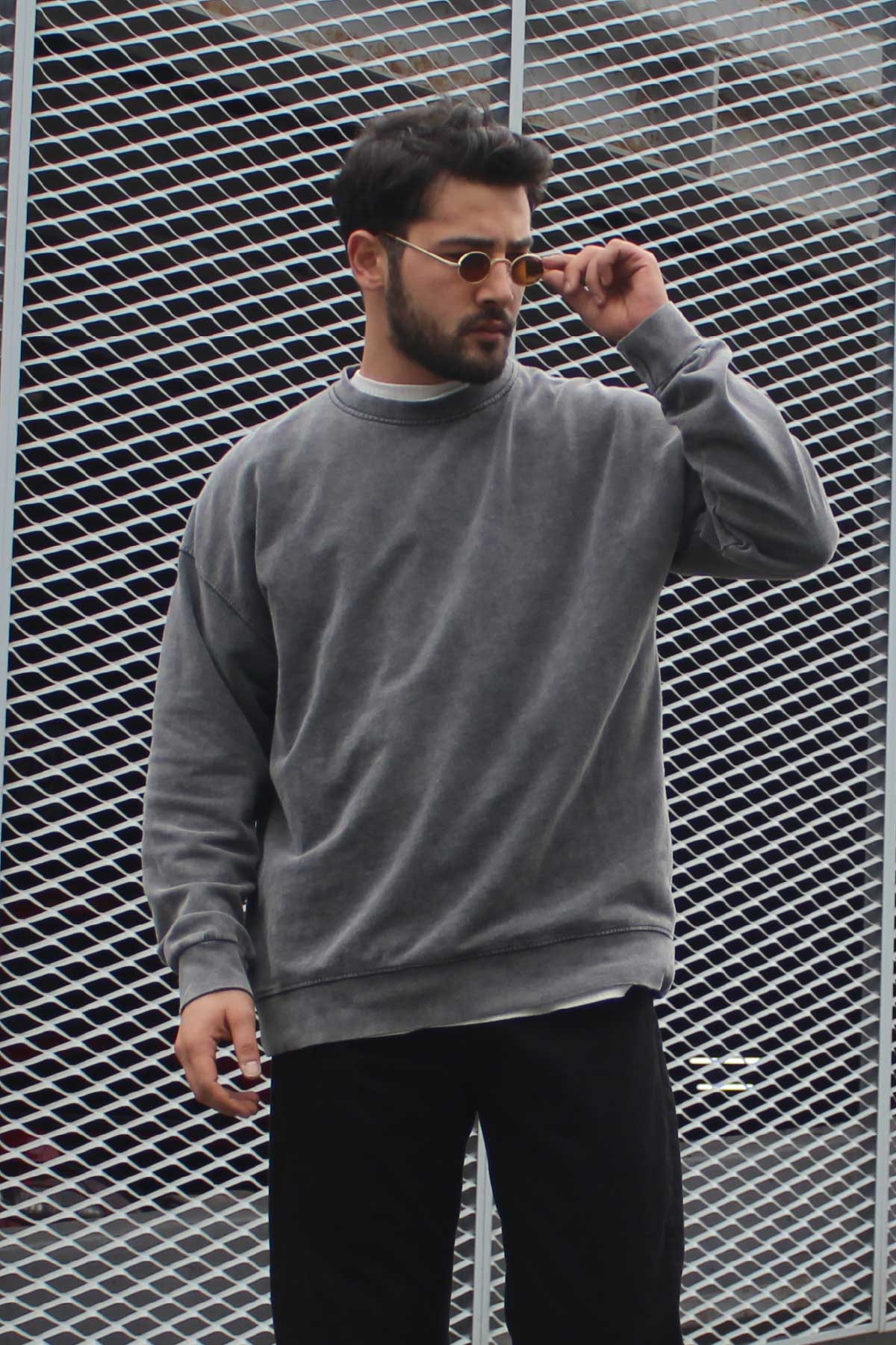 Oversize Yıkamalı Sweatshirt