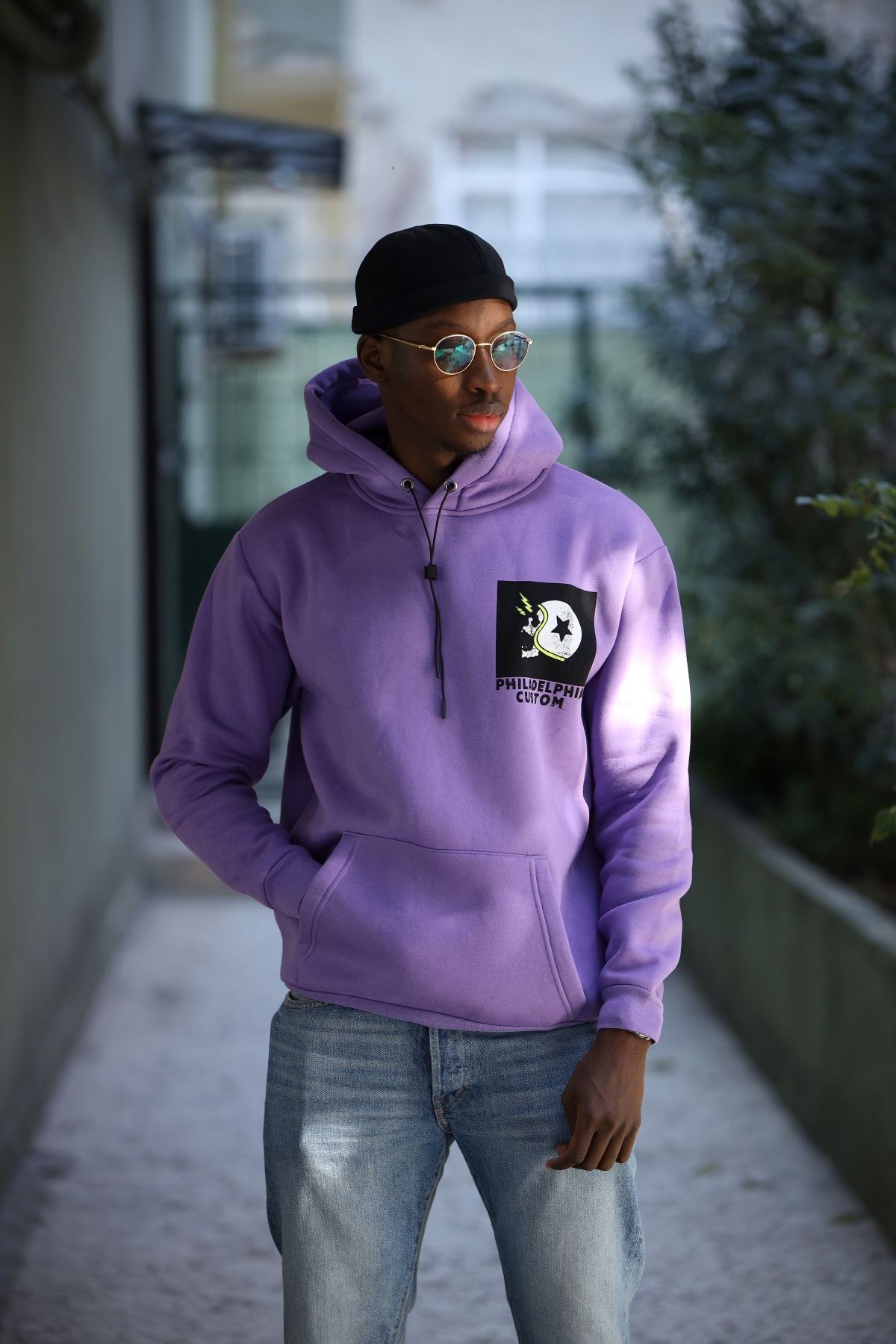 PHILADELPHIA KAPÜŞONLU SWEATSHIRT MOR