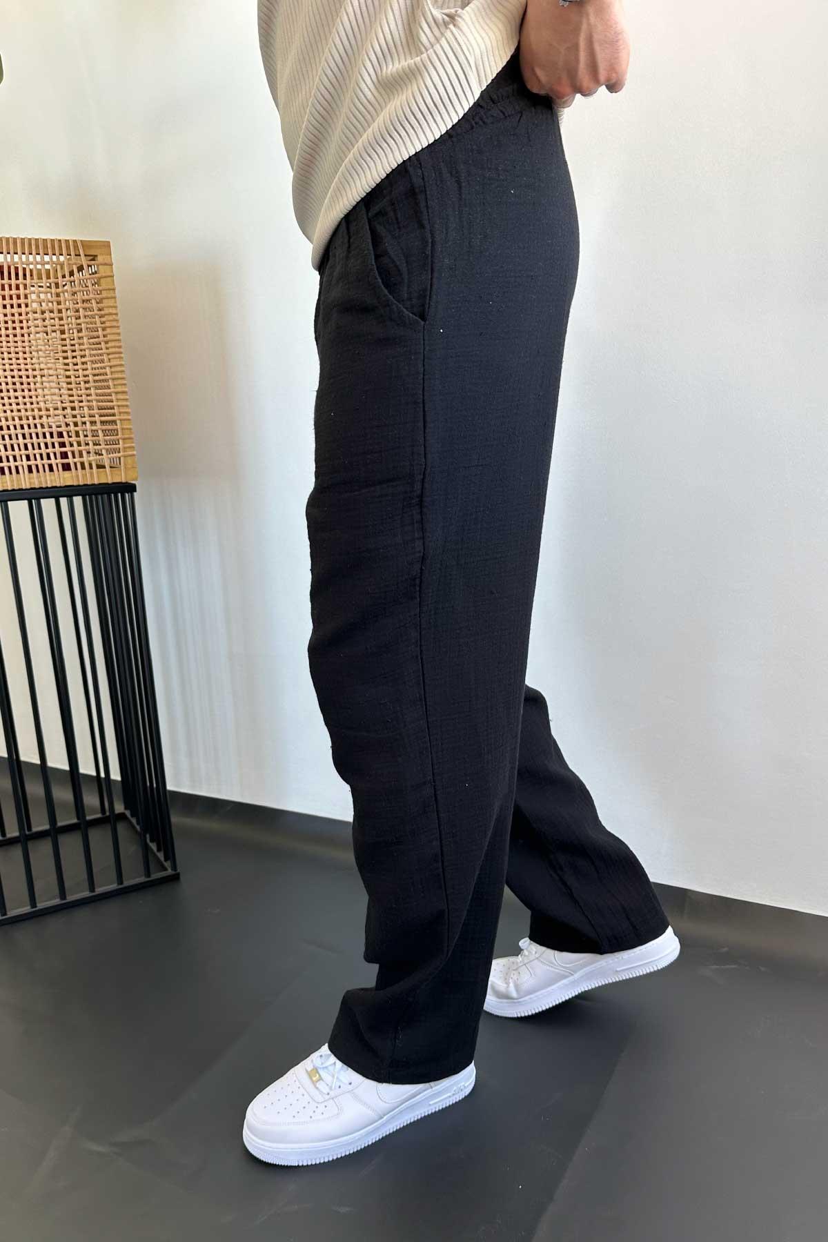 Rahat Kalıp Keten Pantolon 