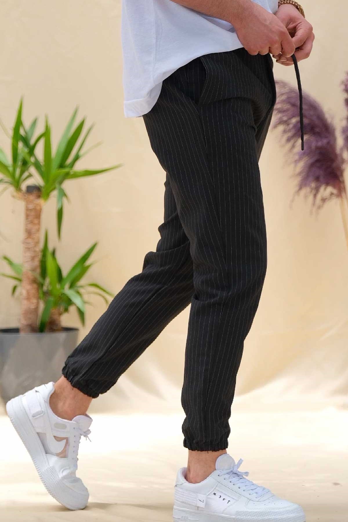 Regular Kalıp Çizgili Jogger 