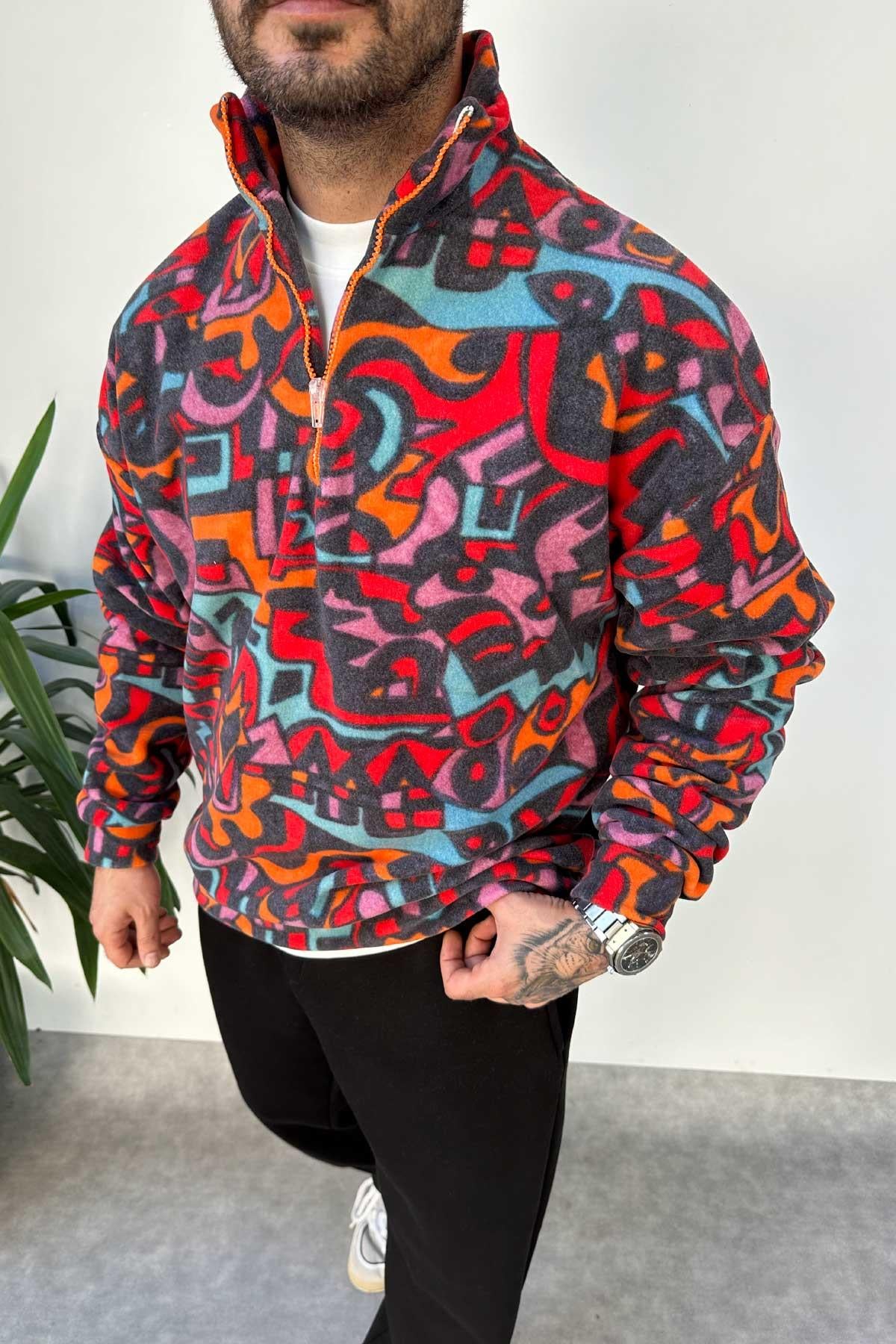 Renkli Polar Kumaş Sweat