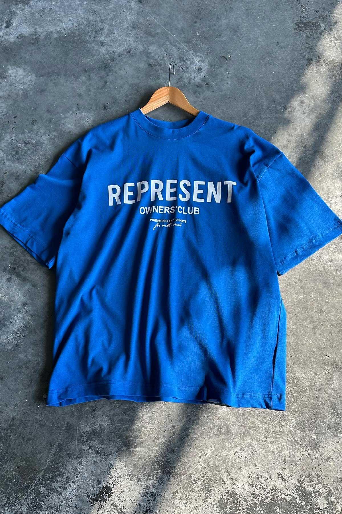 Represent Mavi Bol Kalıp T-Shirt