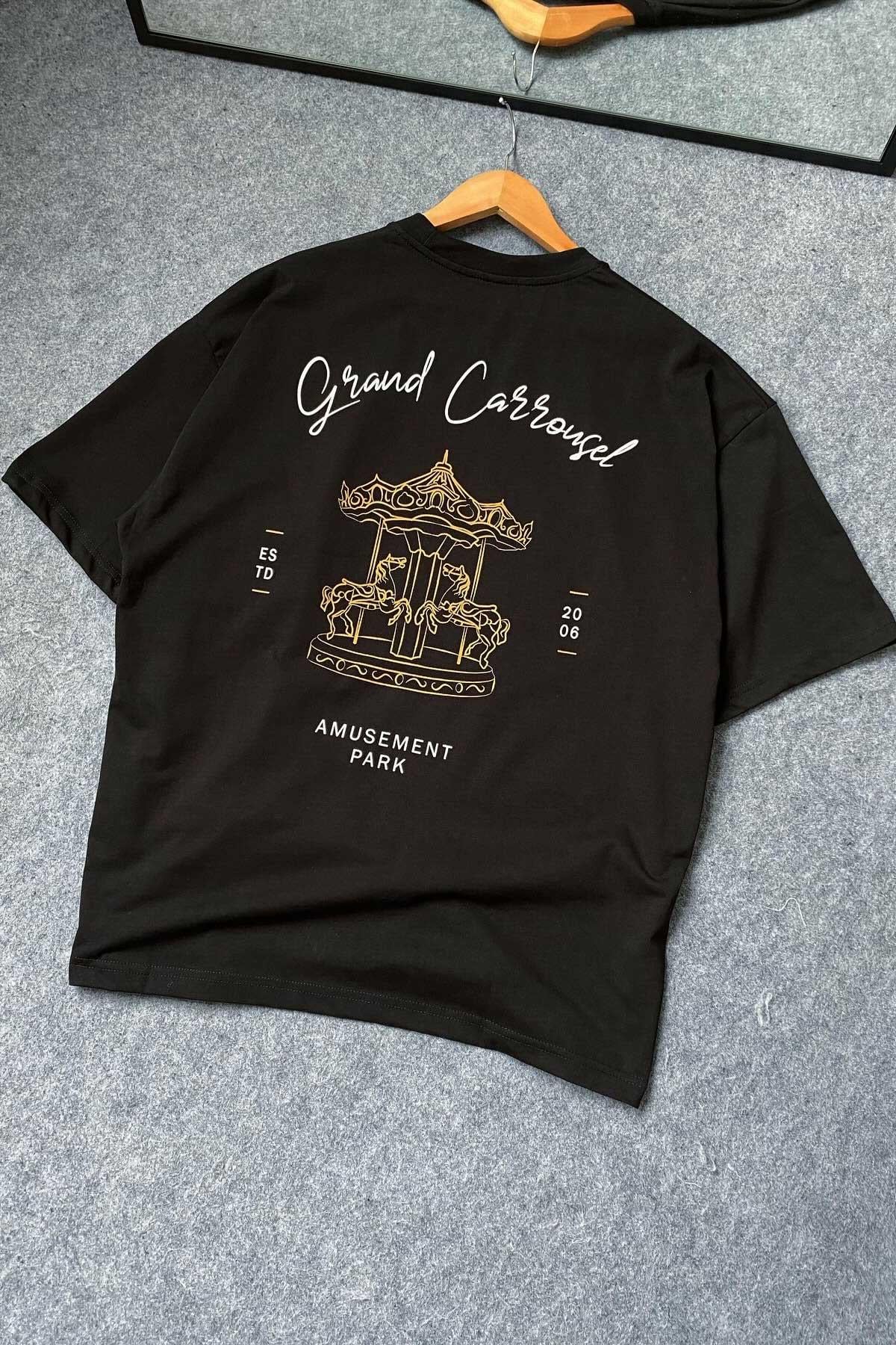 Siya Arkası Baskılı T-Shirt