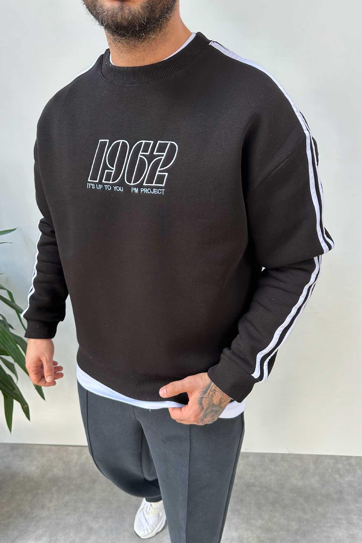 Siyah 1962 Baskılı Sweatshirt