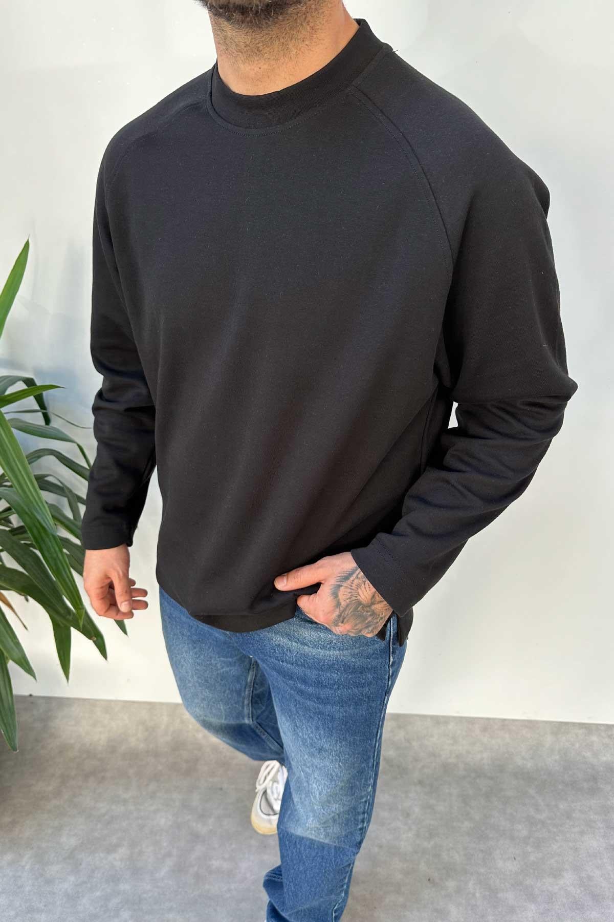 Siyah Basic İnce Sweat