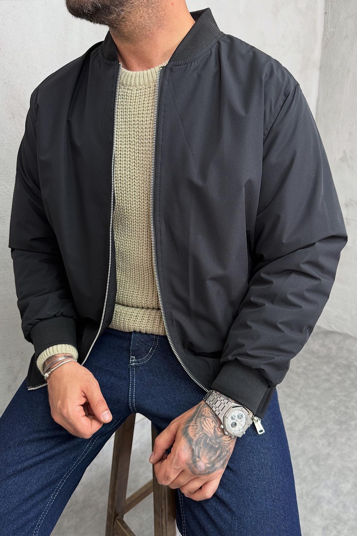 Siyah Basic Kolej Ceket