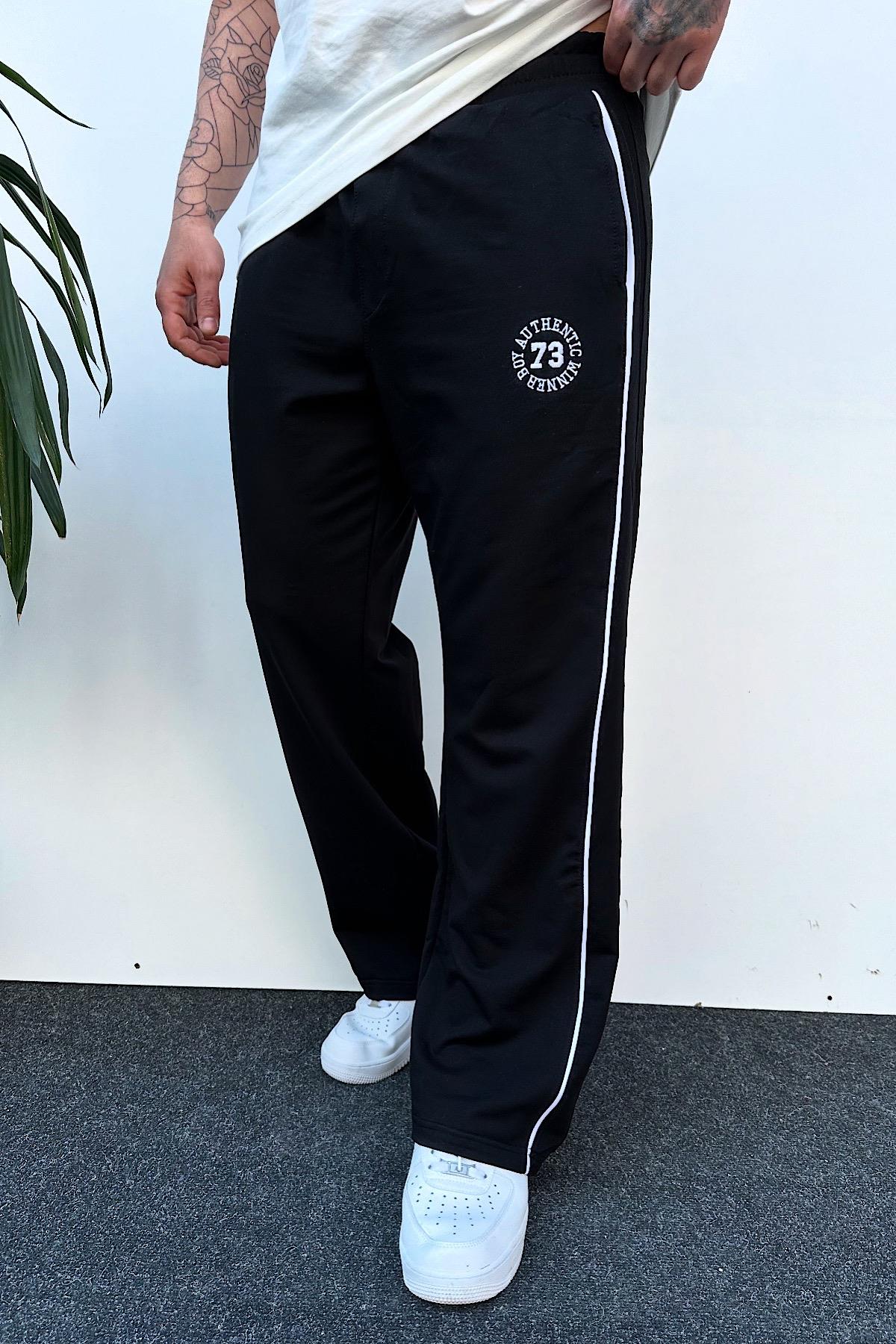 Siyah Baskılı Baggy Eşofman