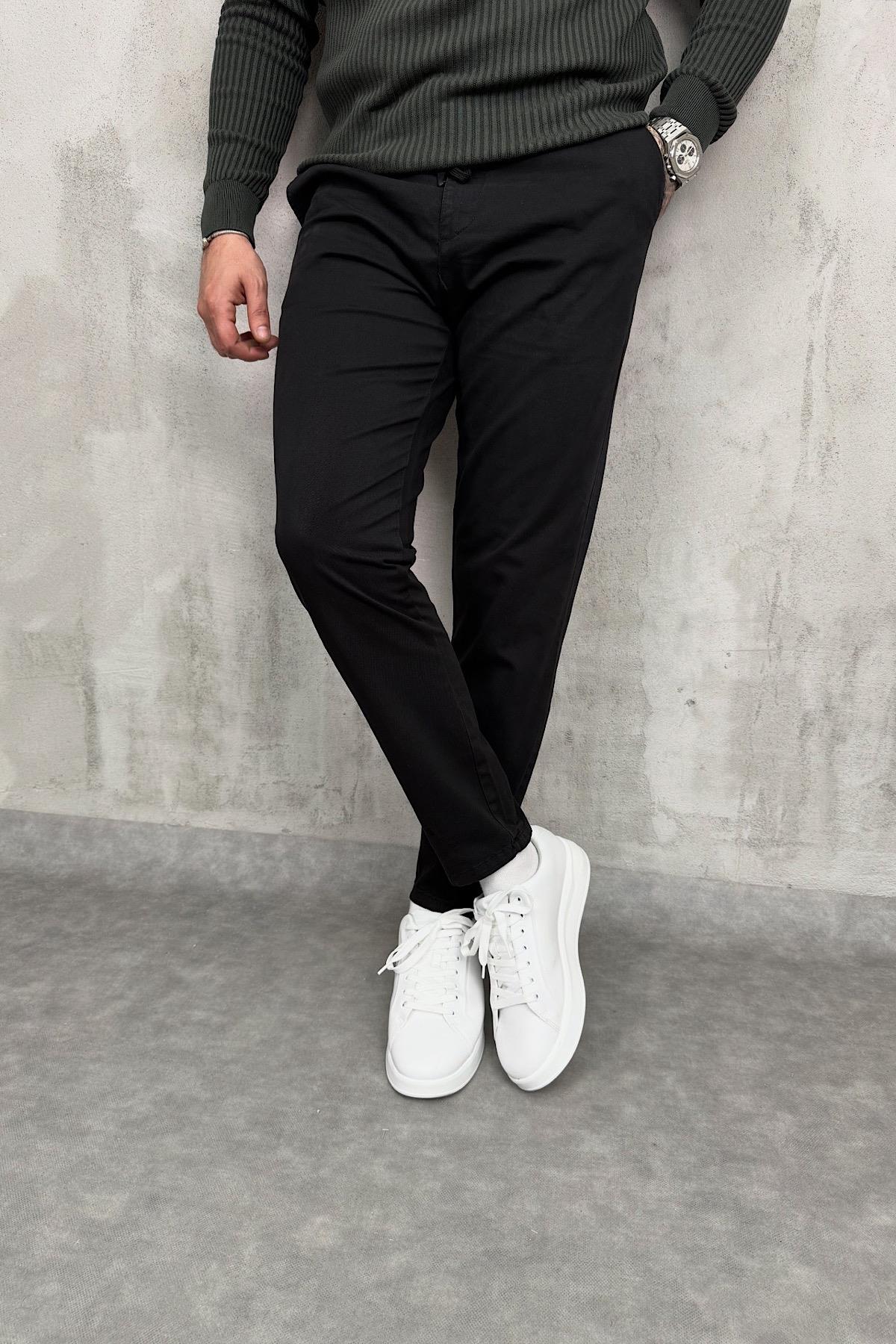 Siyah Boyfriend Gabardin Pantolon