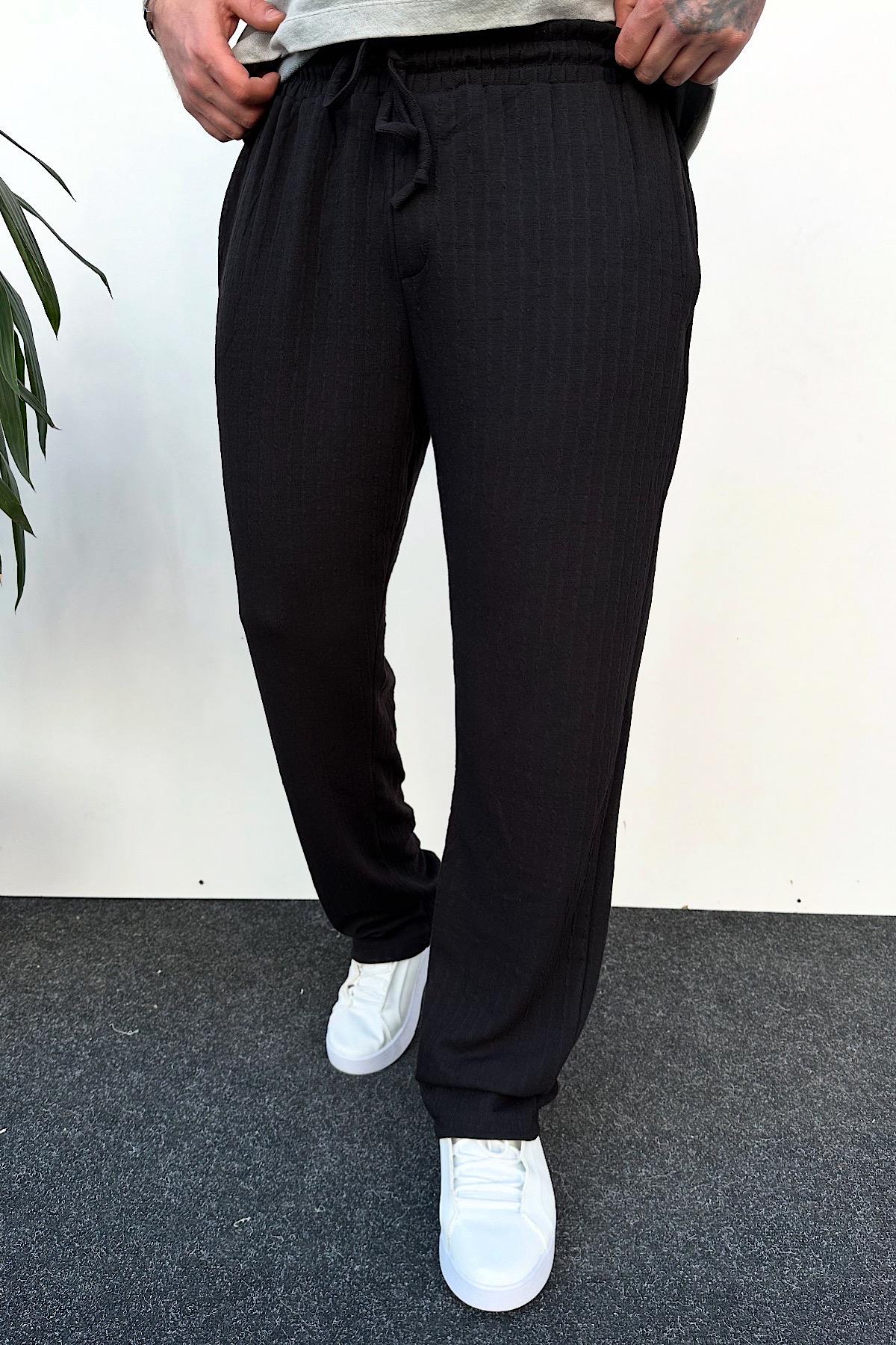 Siyah Çizgili Baggy Jogger