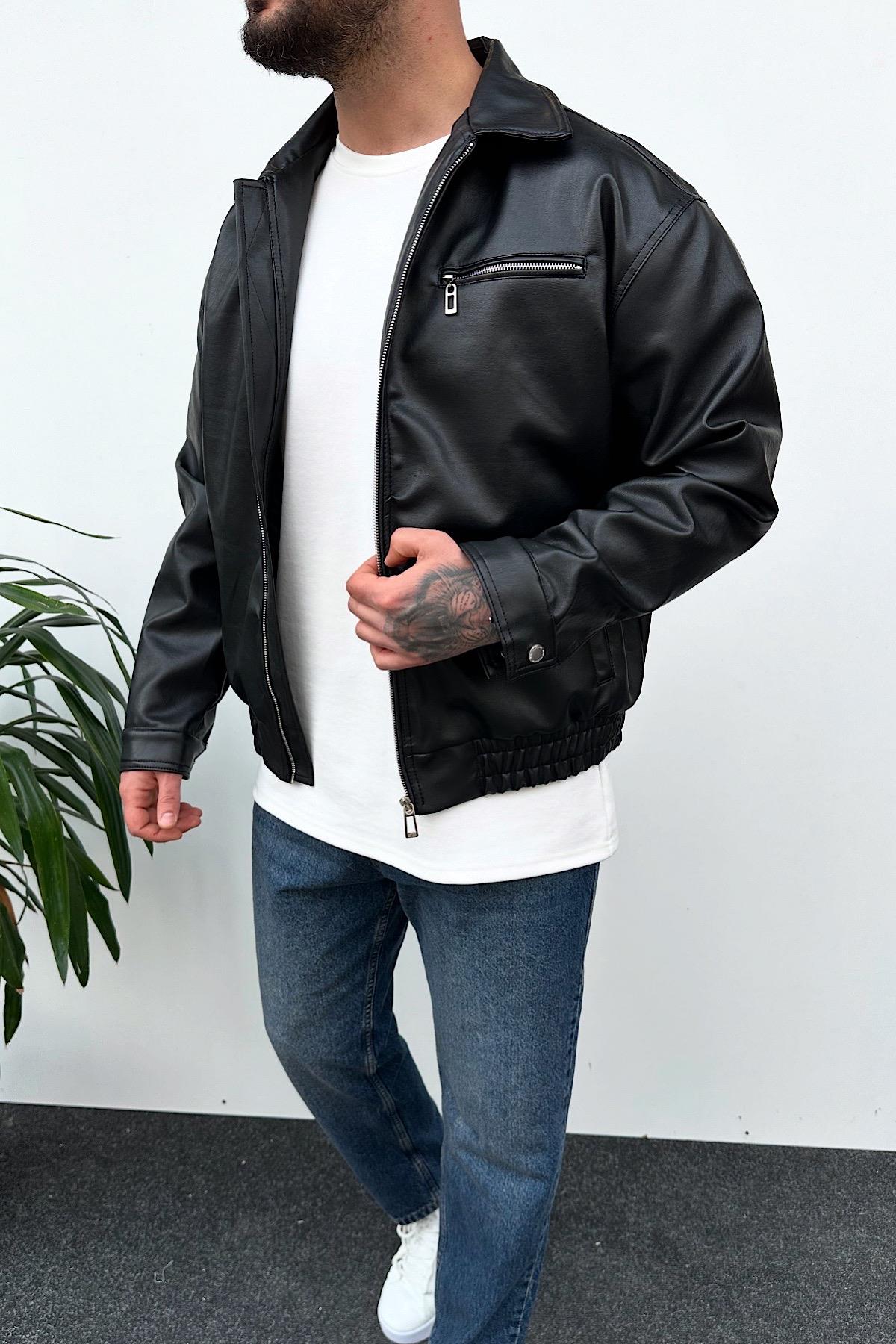 Siyah Deri Ceket