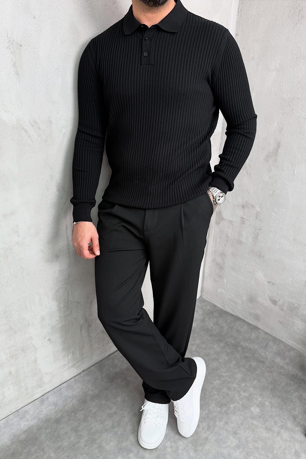 Siyah Fitilli Giesto Triko 