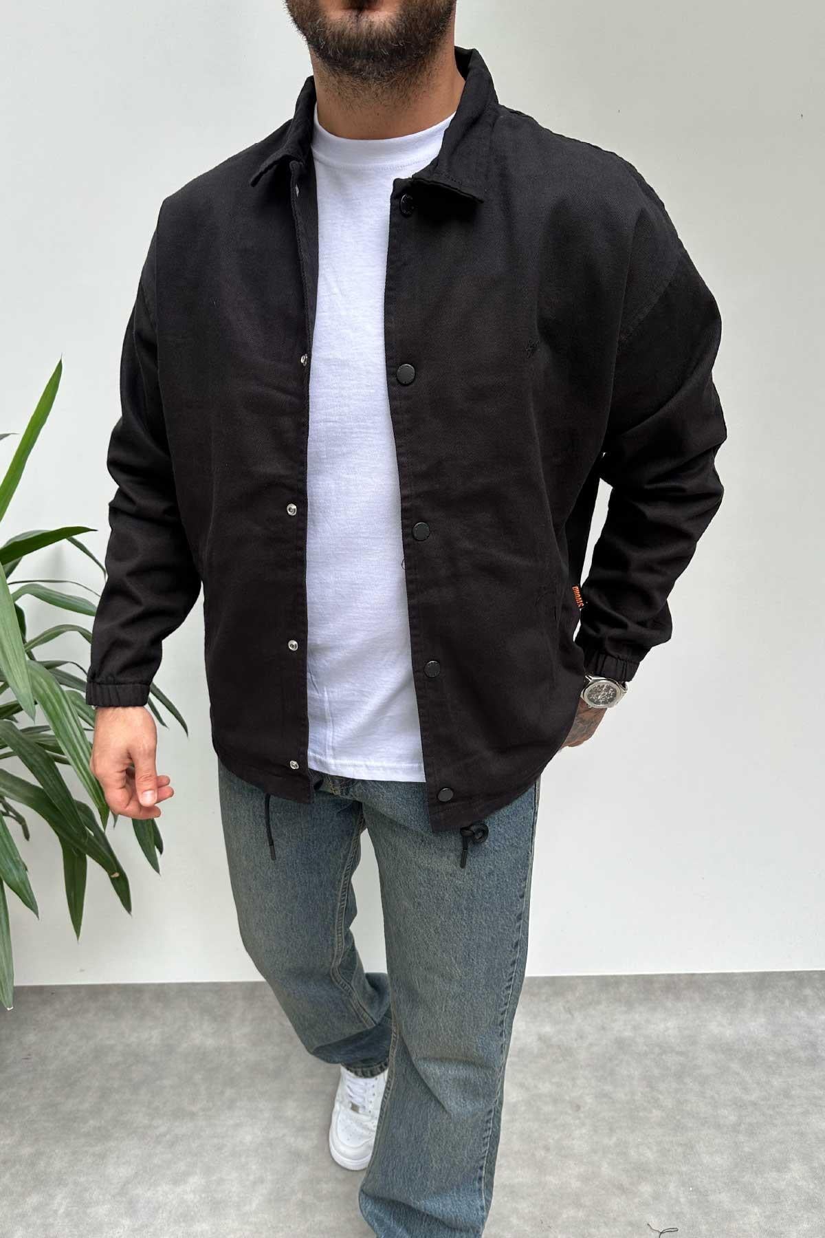 Siyah Gabardin Ceket 