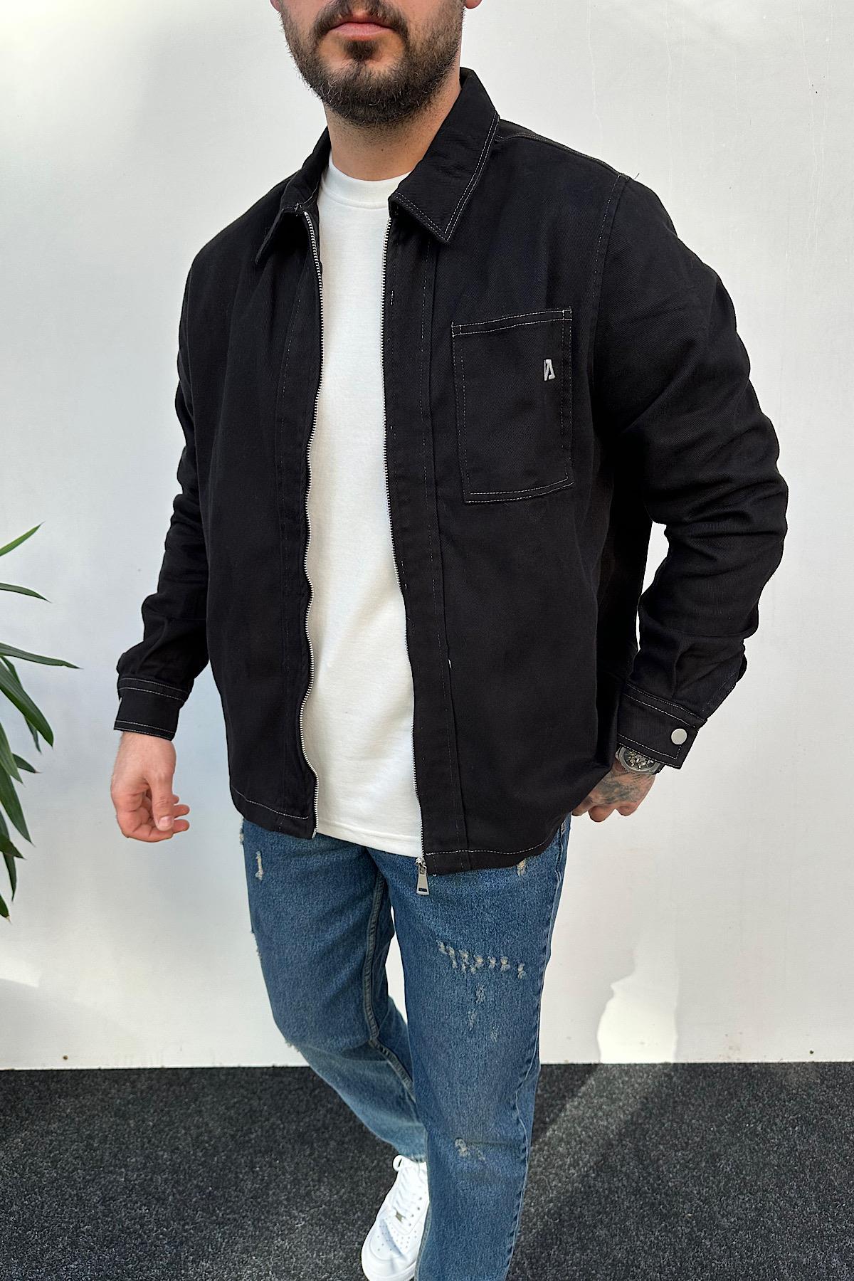 Siyah Gabardin Ceket