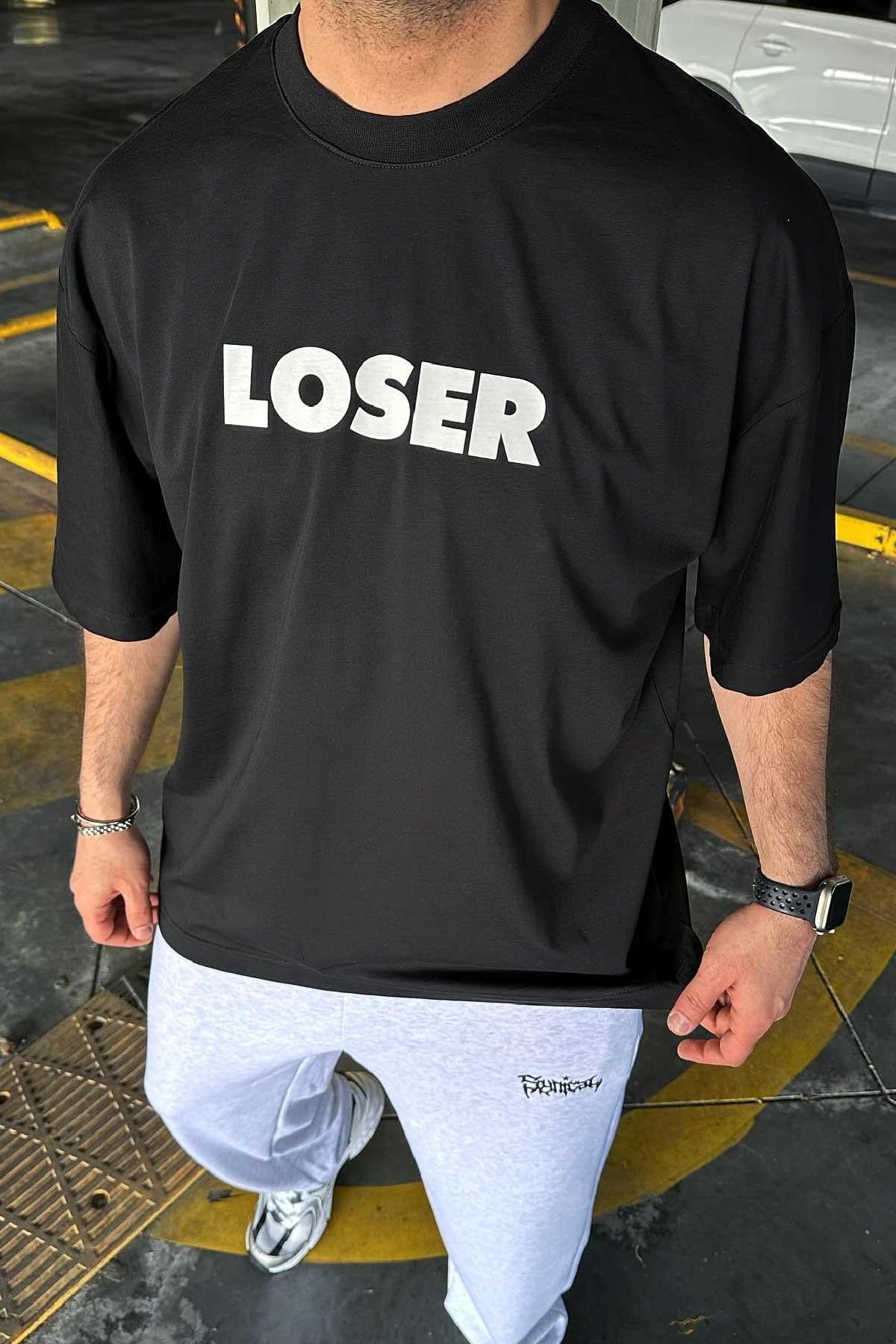 Siyah Loser Oversize T-SHİRT
