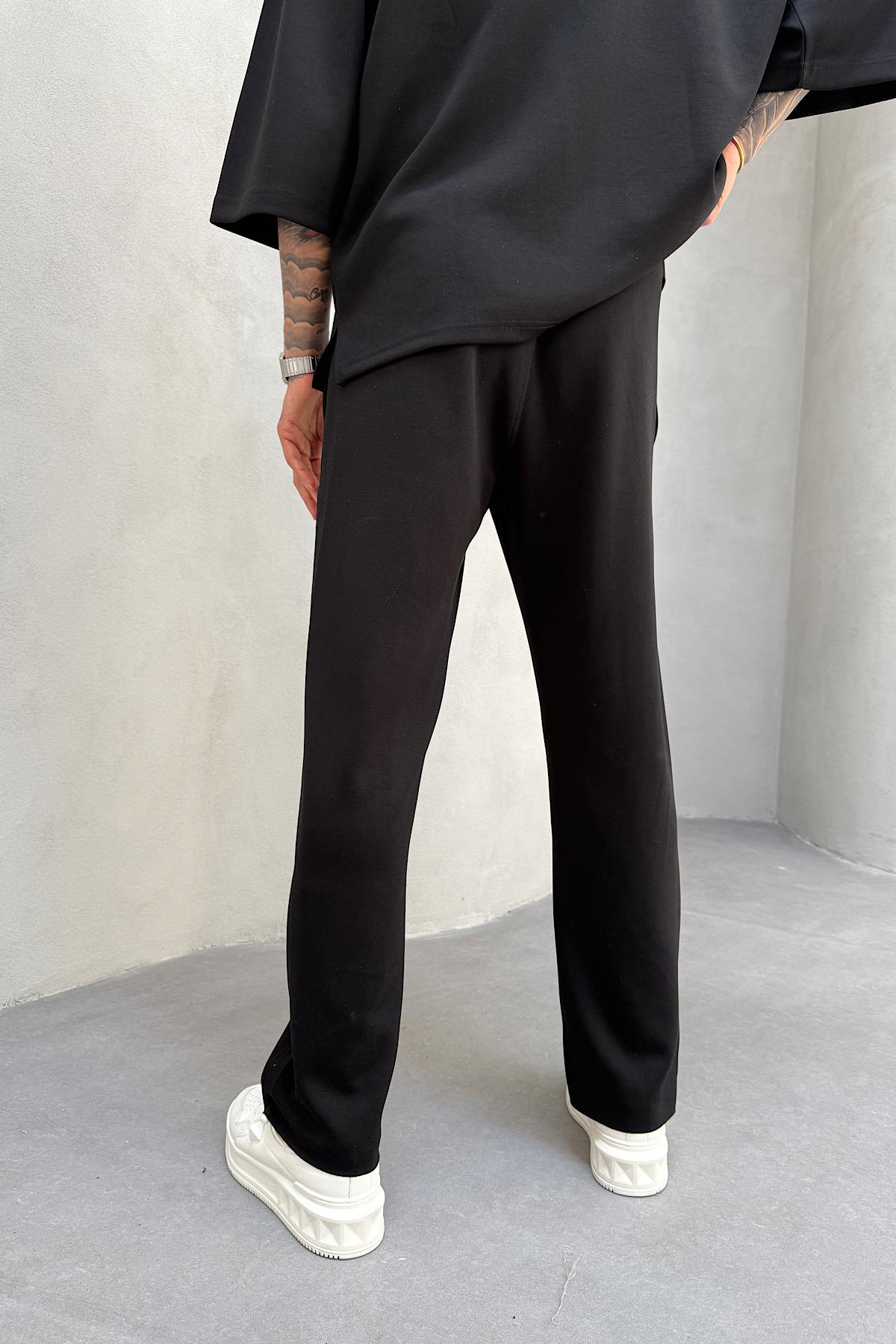 Siyah Modal Kumaş Eşofman