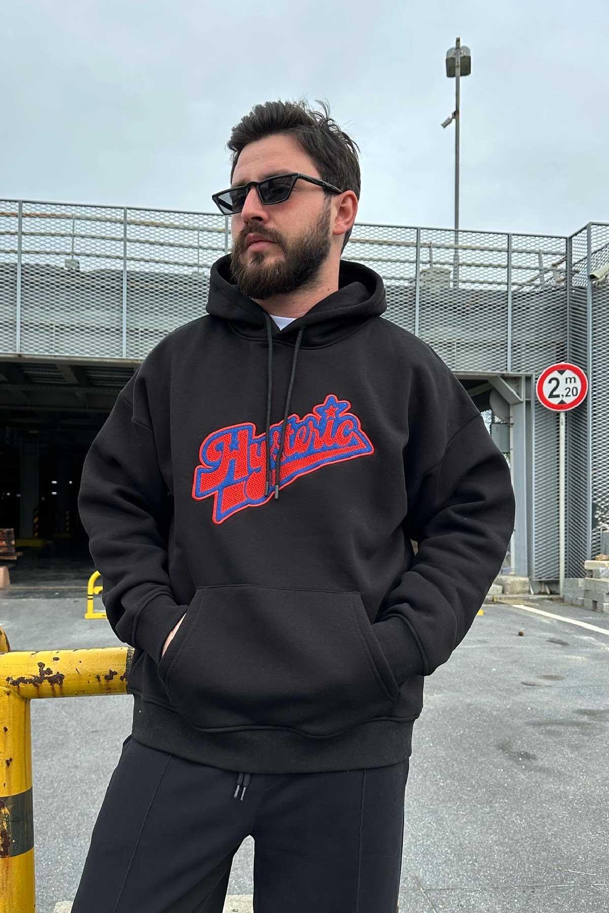Siyah Önü Baskılı Sweatshirt