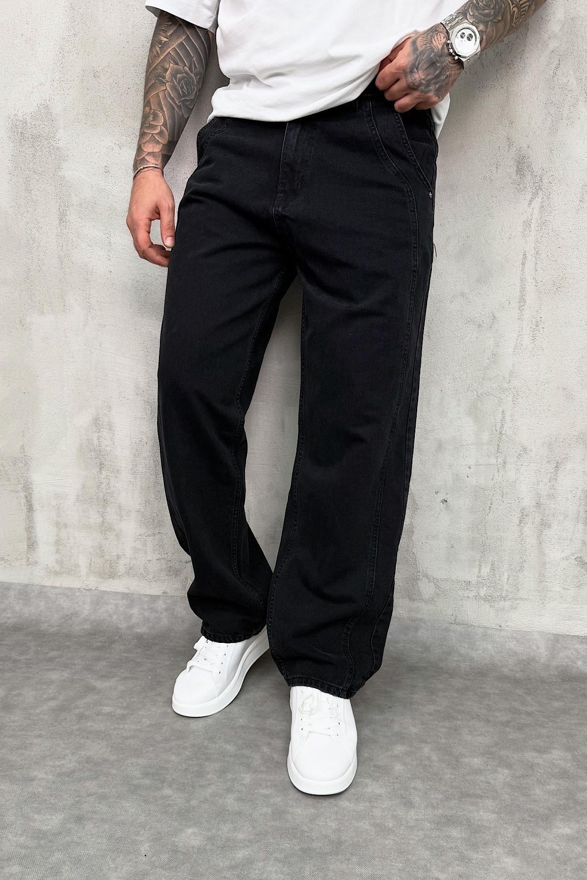 Siyah Relax Baggy Pantolon 