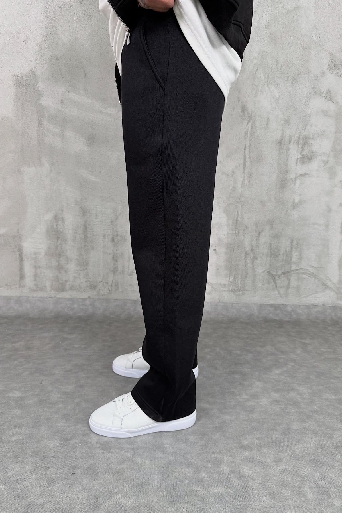 Siyah Şardonlu Baggy Eşofman