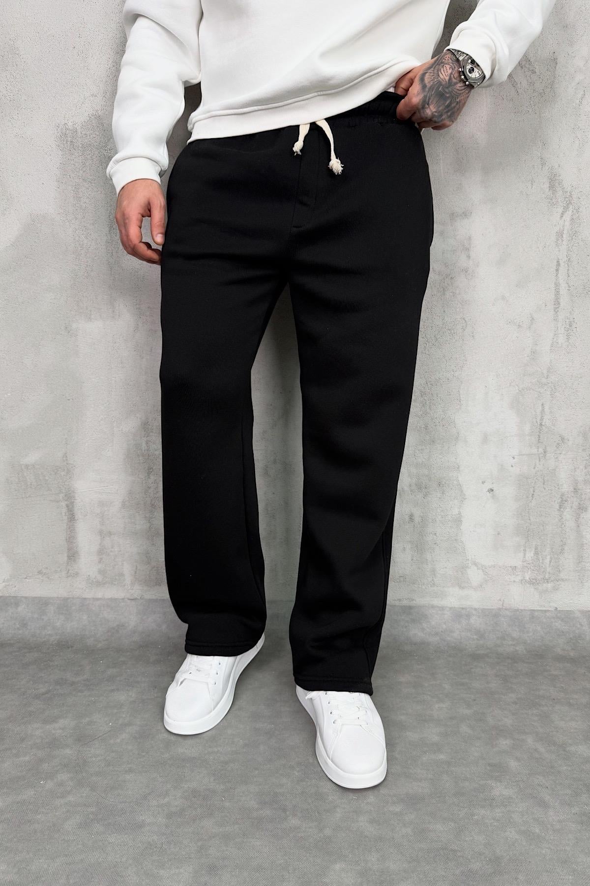 Siyah Şardonlu Baggy Eşofman