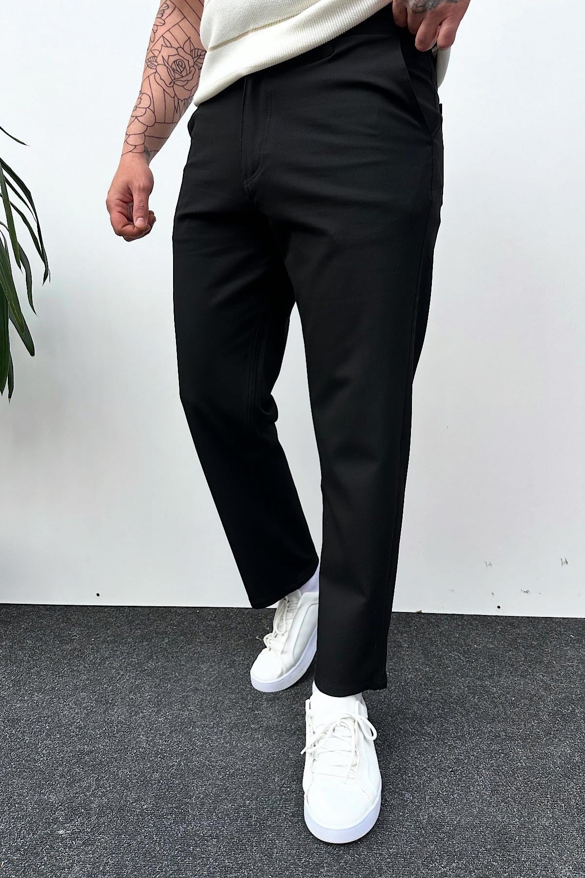 Siyah Tok Kumaş Regular Kalıp Boyfriend