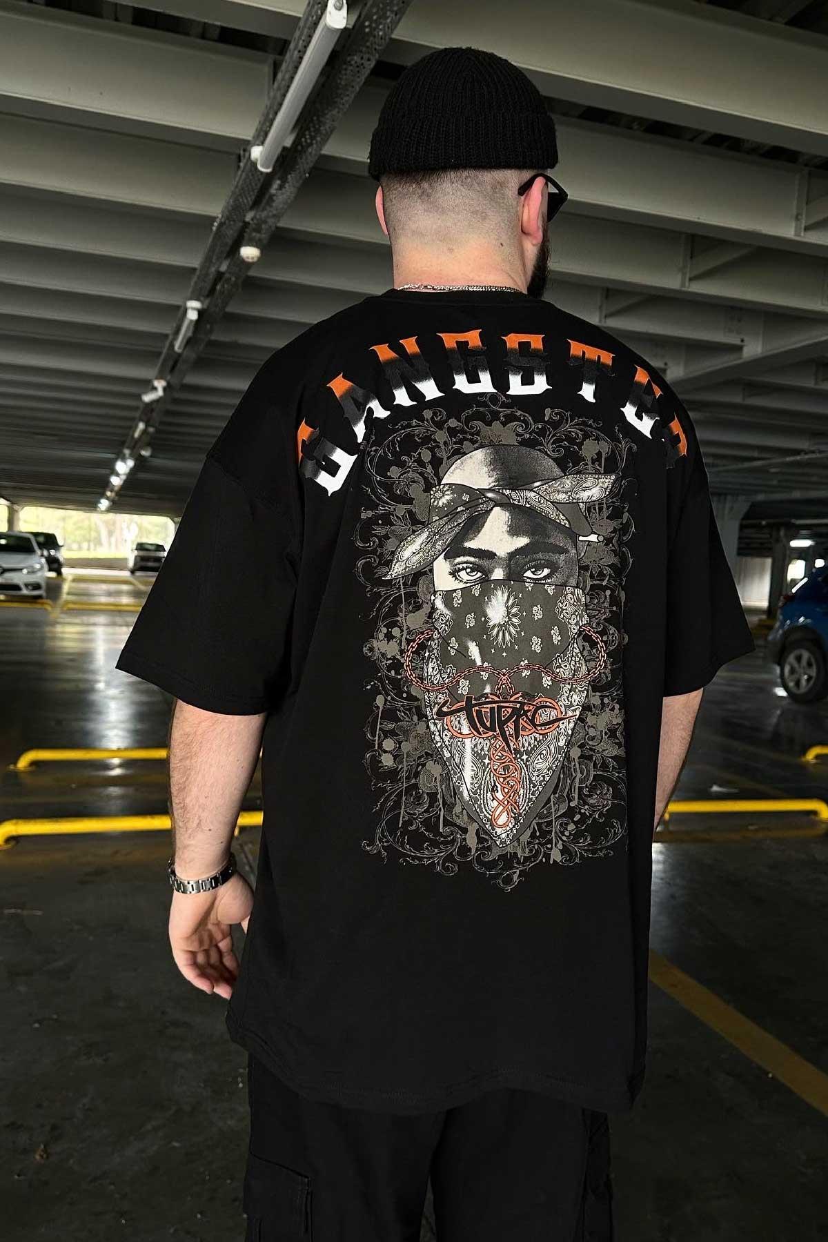 Siyah Tupac Oversize T-Shirt
