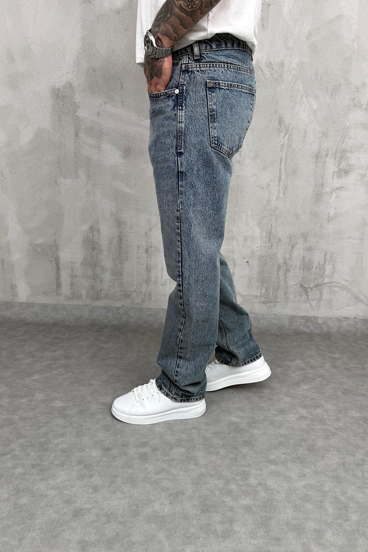 Taşlama Baggy Kalıp Basic Jean