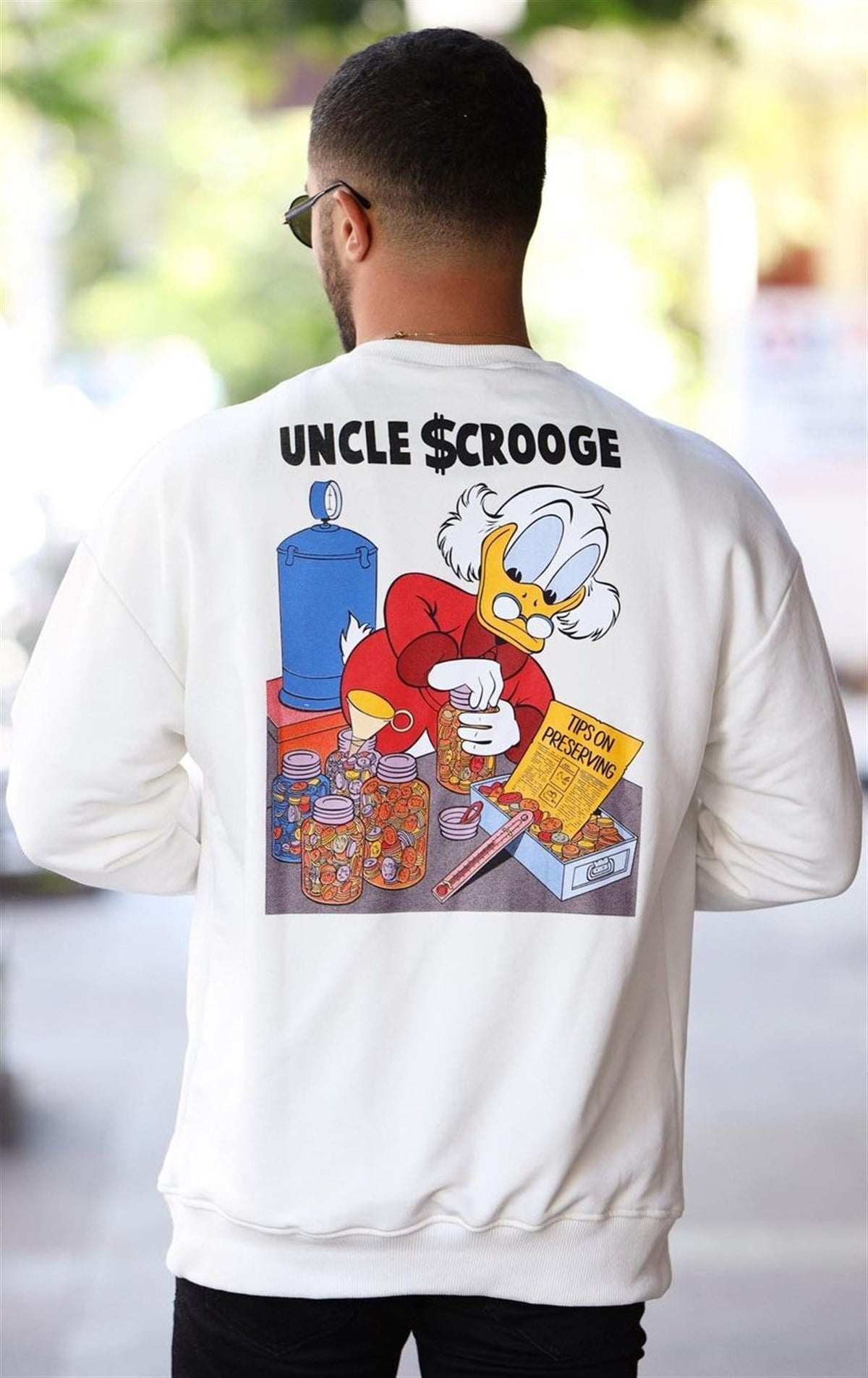 Uncle Scrooge Sweatshirt Beyaz