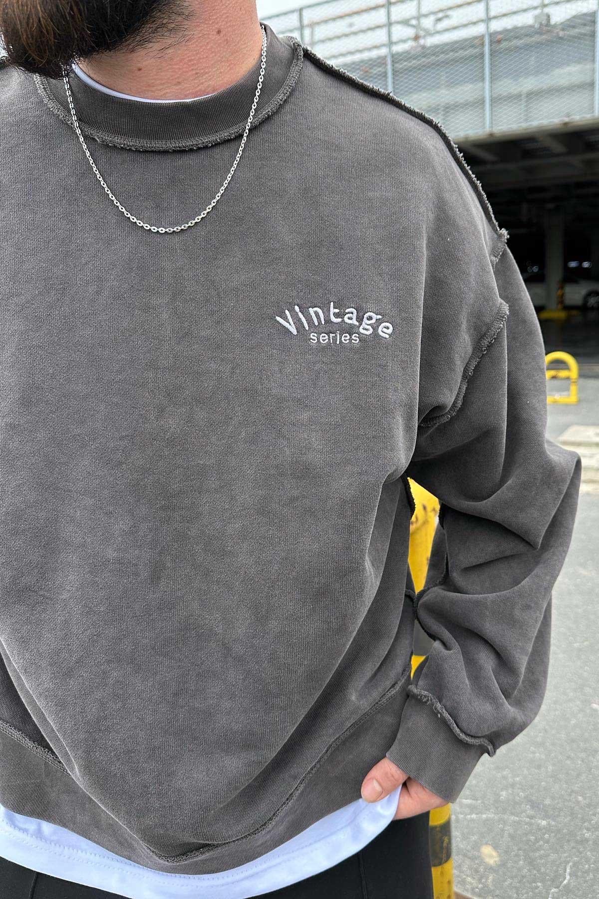 Vintage Yıkamalı Sweatshirt