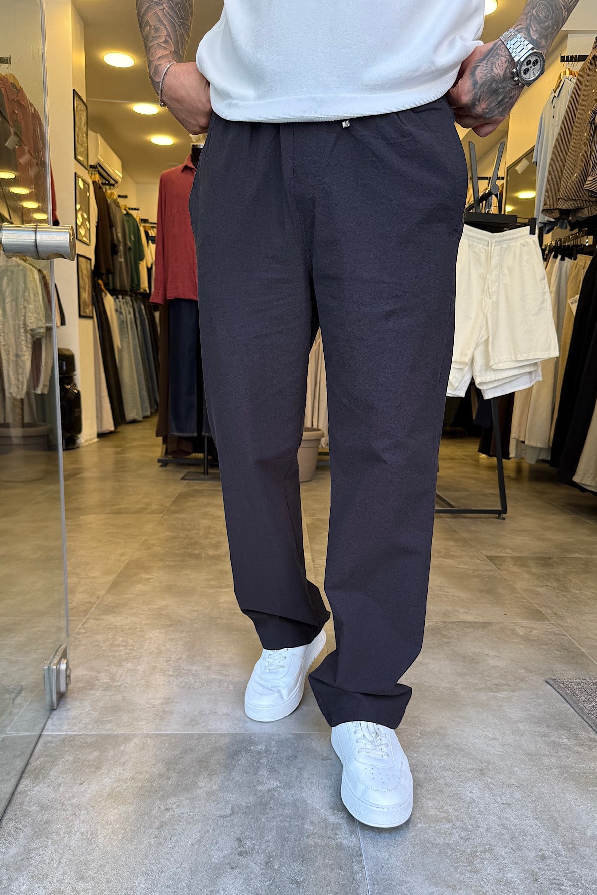 Yazlık İnce Gabardin Baggy Pantolon 