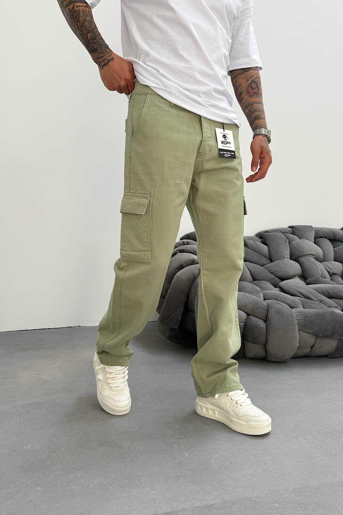Yeşil Kargo Cep Baggy Pantolon 