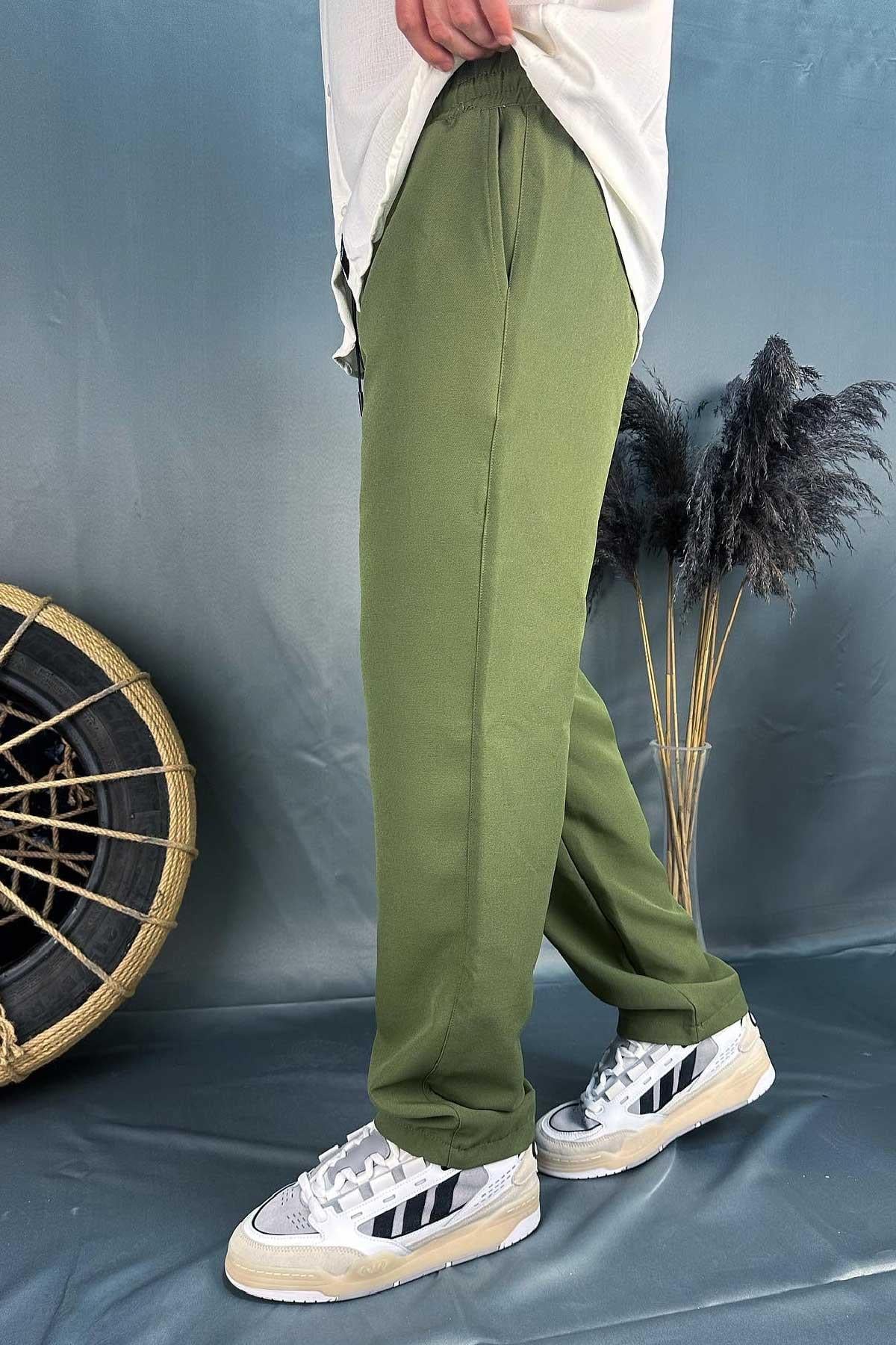 Yeşil Rahat Kalıp Pantolon 