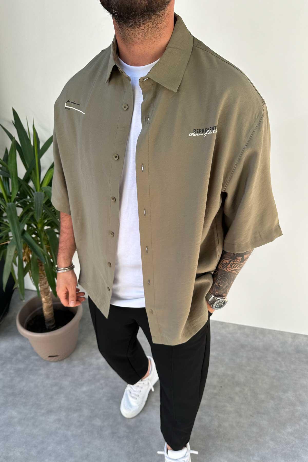 Yeşil Represent Oversize Gömlek