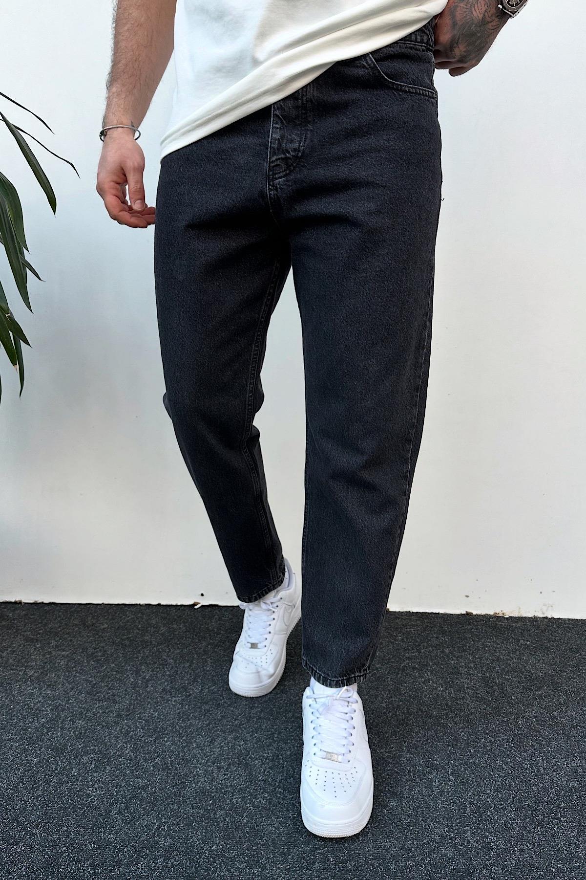 Yıkamalı Füme Boyfriend Jean