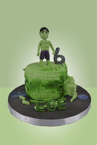 Çizgi Karakter Pastaları,Hulk Figürlü Pasta