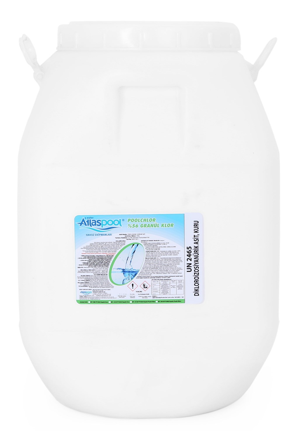 % 56 lık Toz Klor Granür Dichlor 50 kg Havuz Kimyasalı