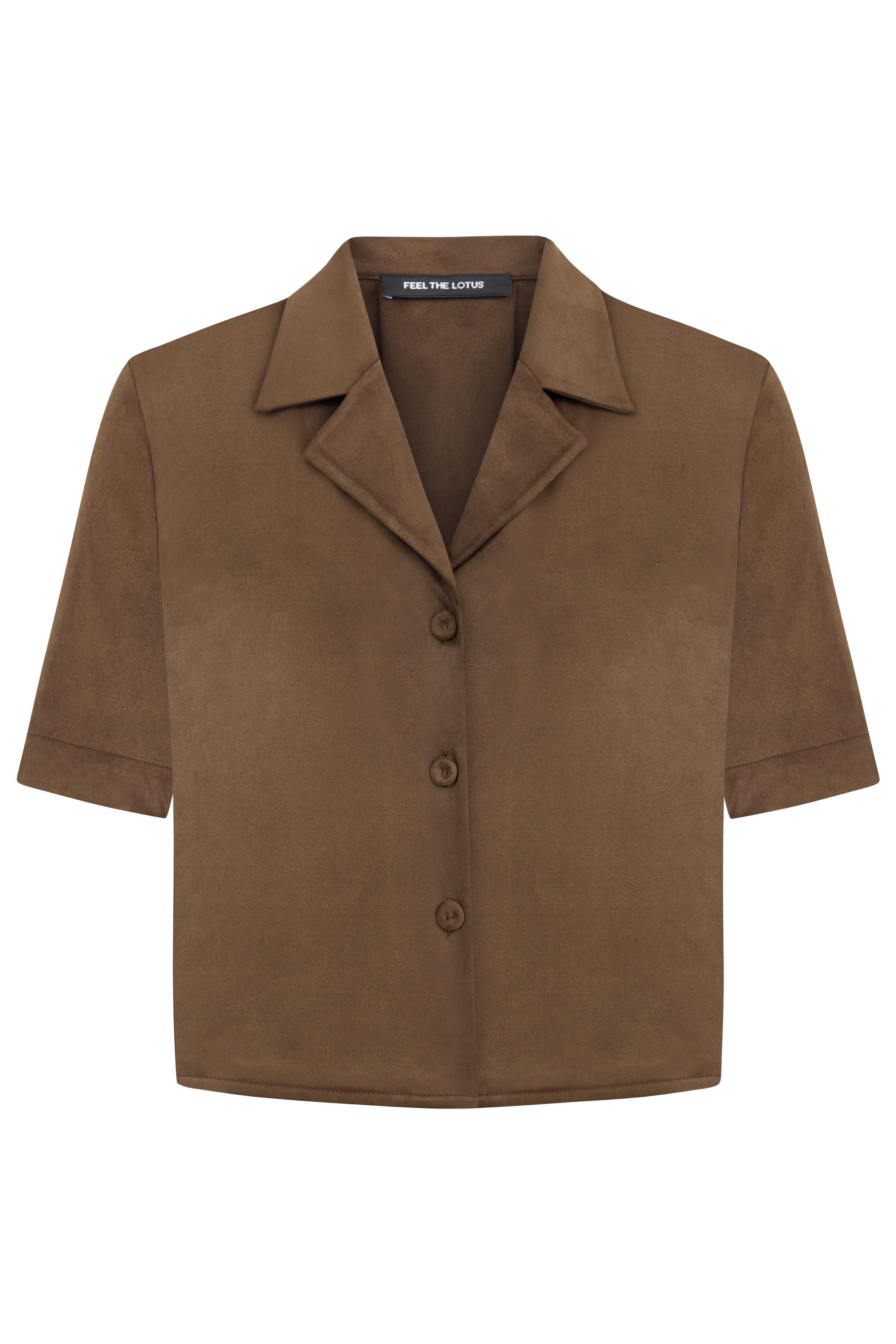 BETTY SÜET KAHVERENGİ GÖMLEK