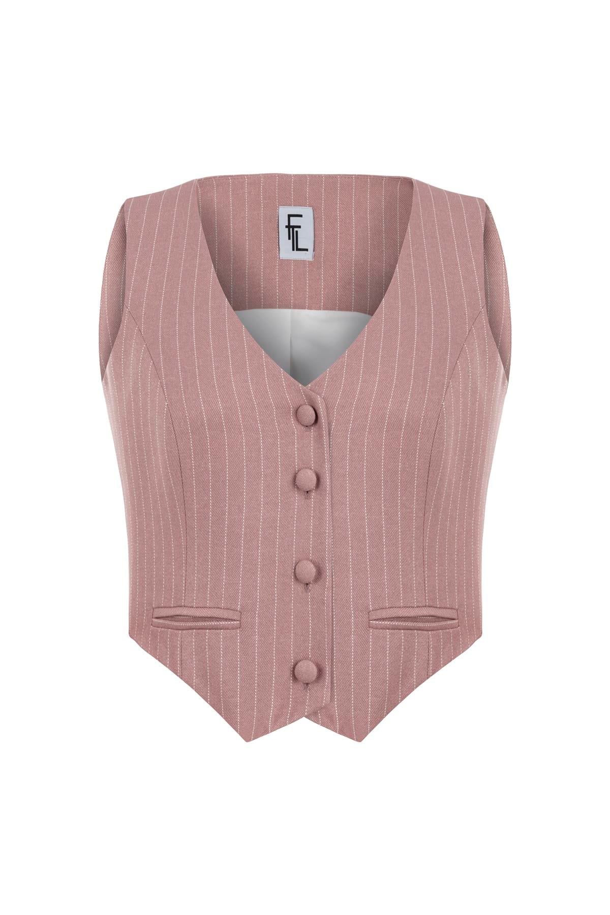 CLÉO AÇIK PEMBE YELEK