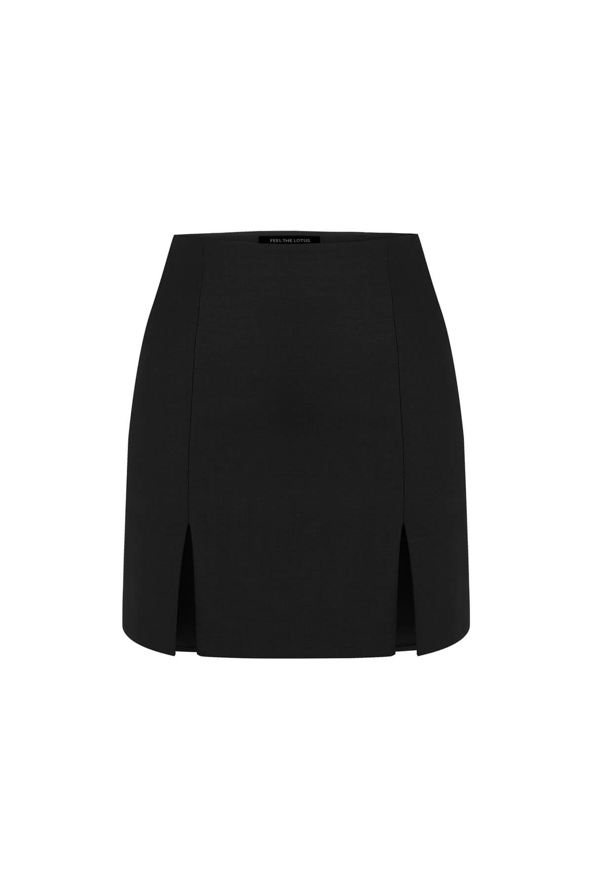 Lily Yırtmaçlı Siyah Mini Etek