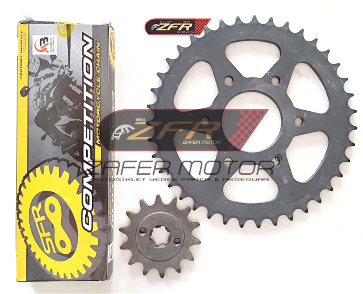 MarkasızYedek ParçaBAJAJ PULSAR NS200 R200 ÖN ARKA DİŞLİ ZİNCİR TAKIMI