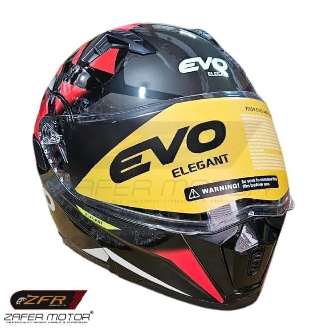 EVOKaskEvo FF906 Çene Açılır Vizörlü Kırmızı Kask
