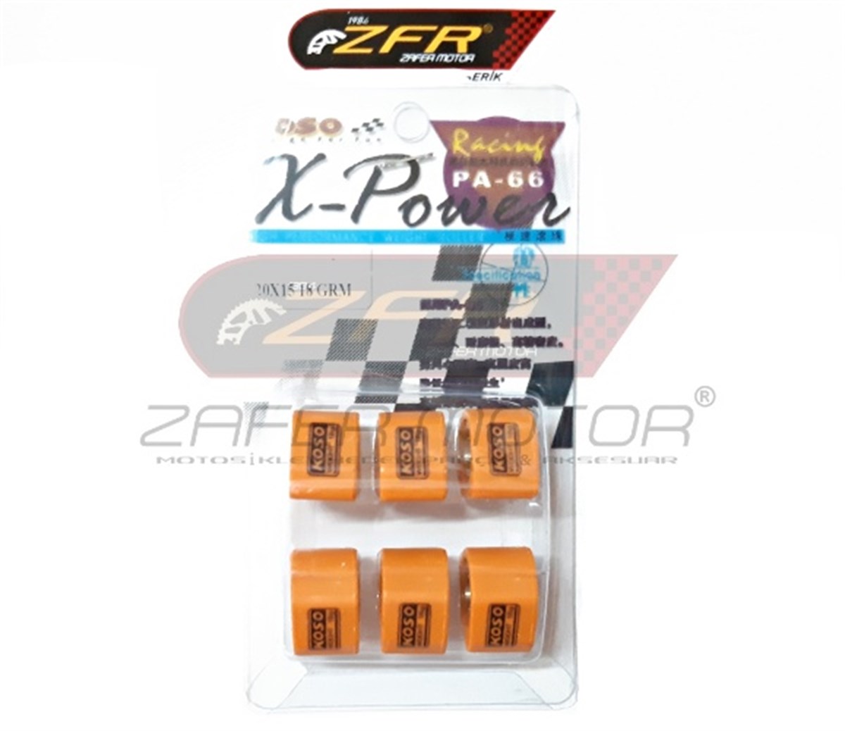 MarkasızDebriyajSCOOTER PERFORMANS DEBRİYAJ TAHRİK AĞIRLIK SETİ 20X15 18GR KOSO