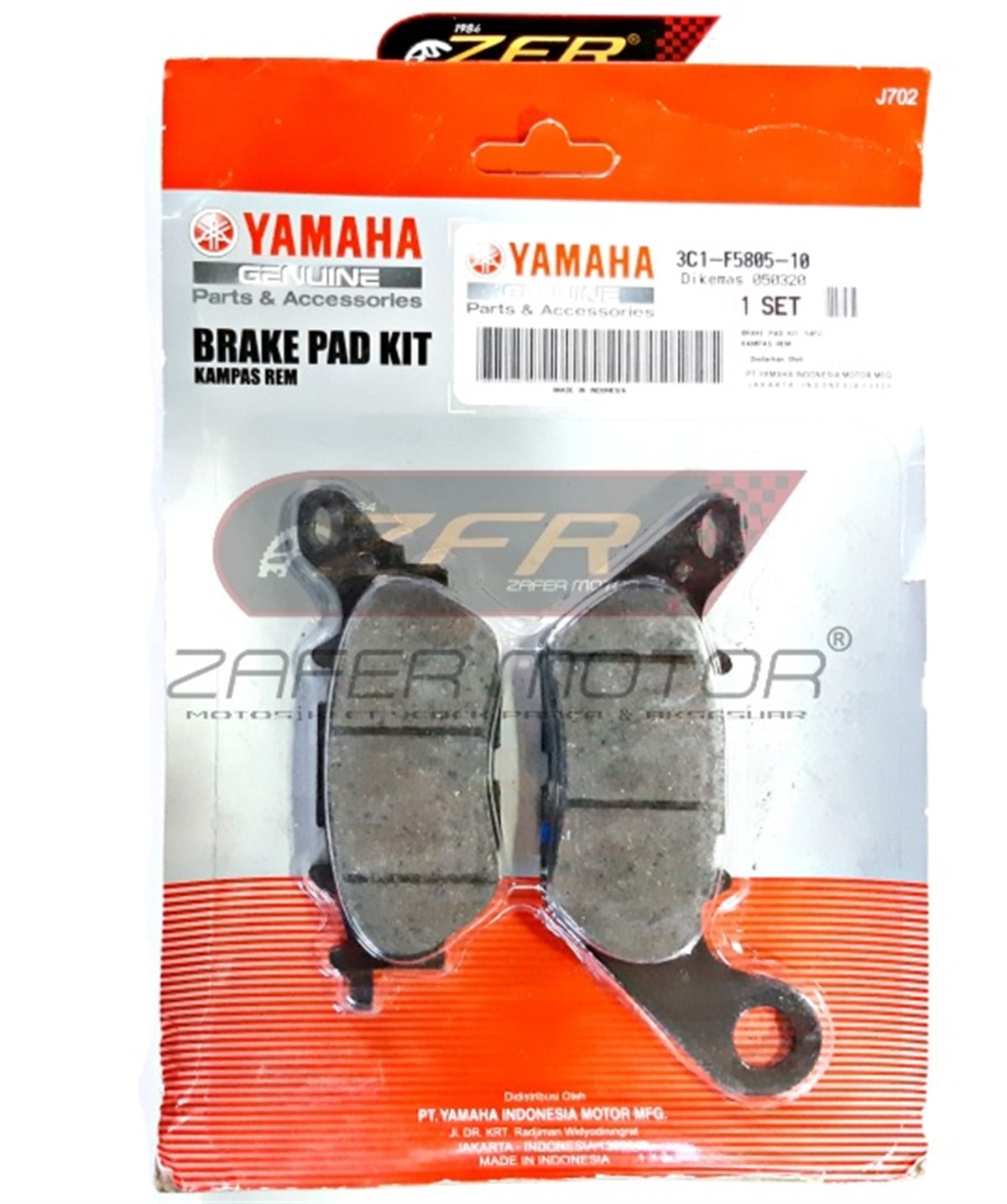 YamahaFren ve EkipmanlarıYAMAHA YBR YS125 CRYPTON ÖN FREN DİSK BALATASI ORJ 3C1F580510