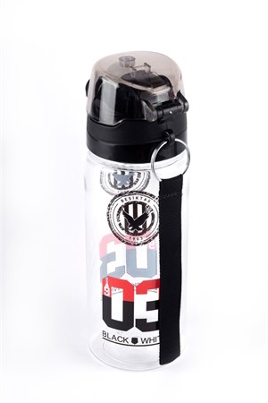 Beşiktaş Plastik Matara 500 ml Siyah Kırmızı