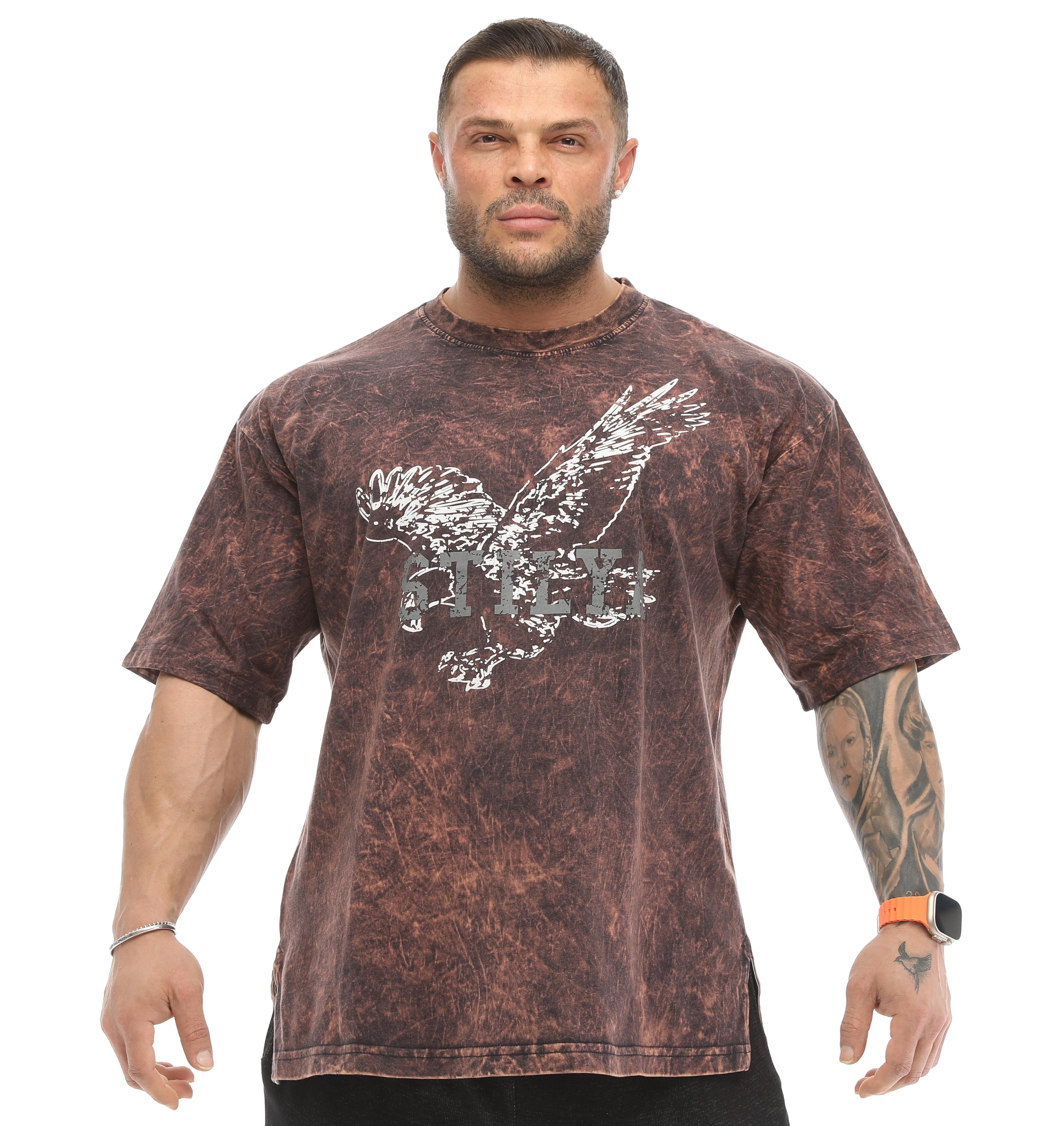 Asit Yıkamalı Eskitme T-shirt Stilya 2861
