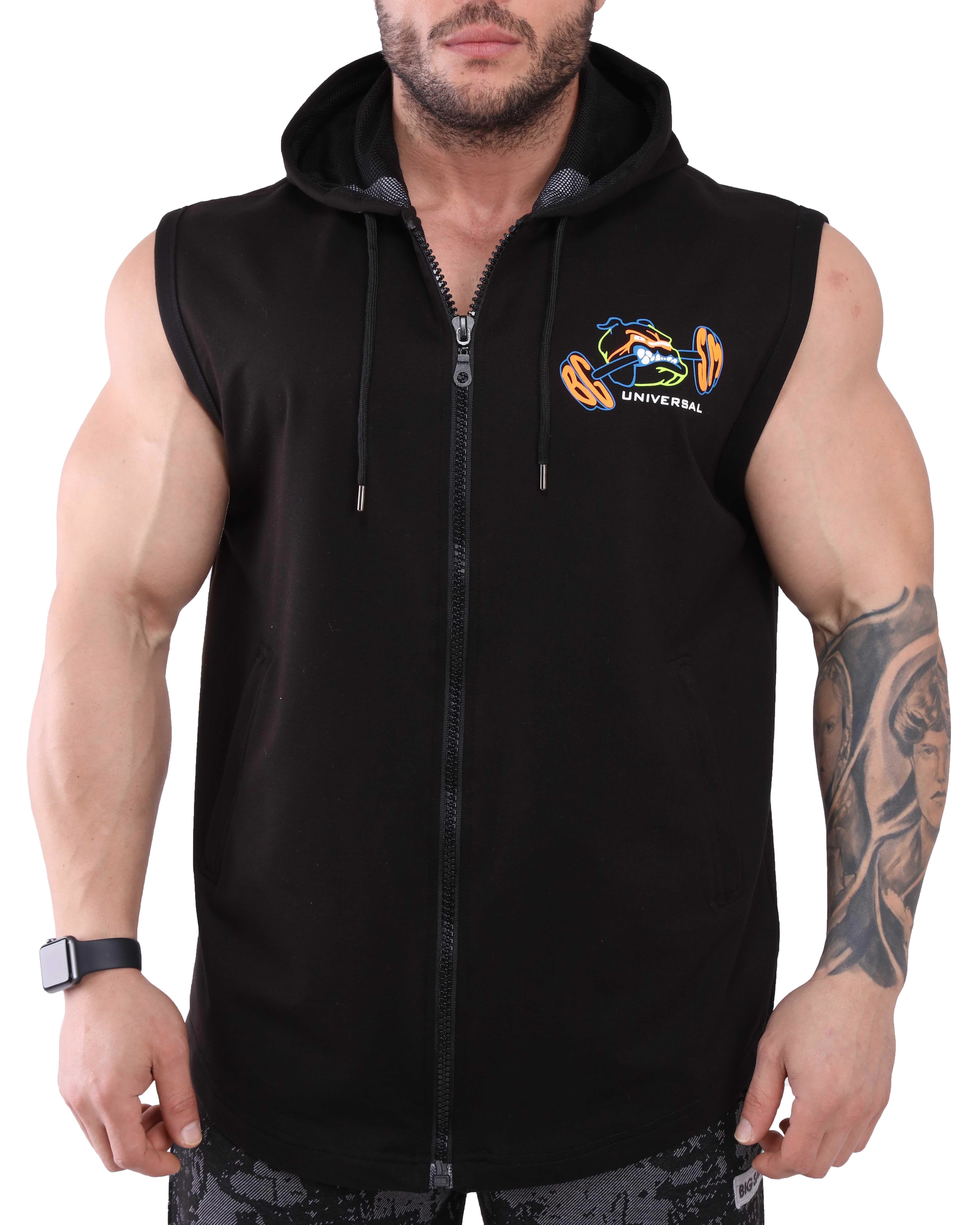 Erkek Kapşonlu Oversize Spor Yelek BGSM 3624