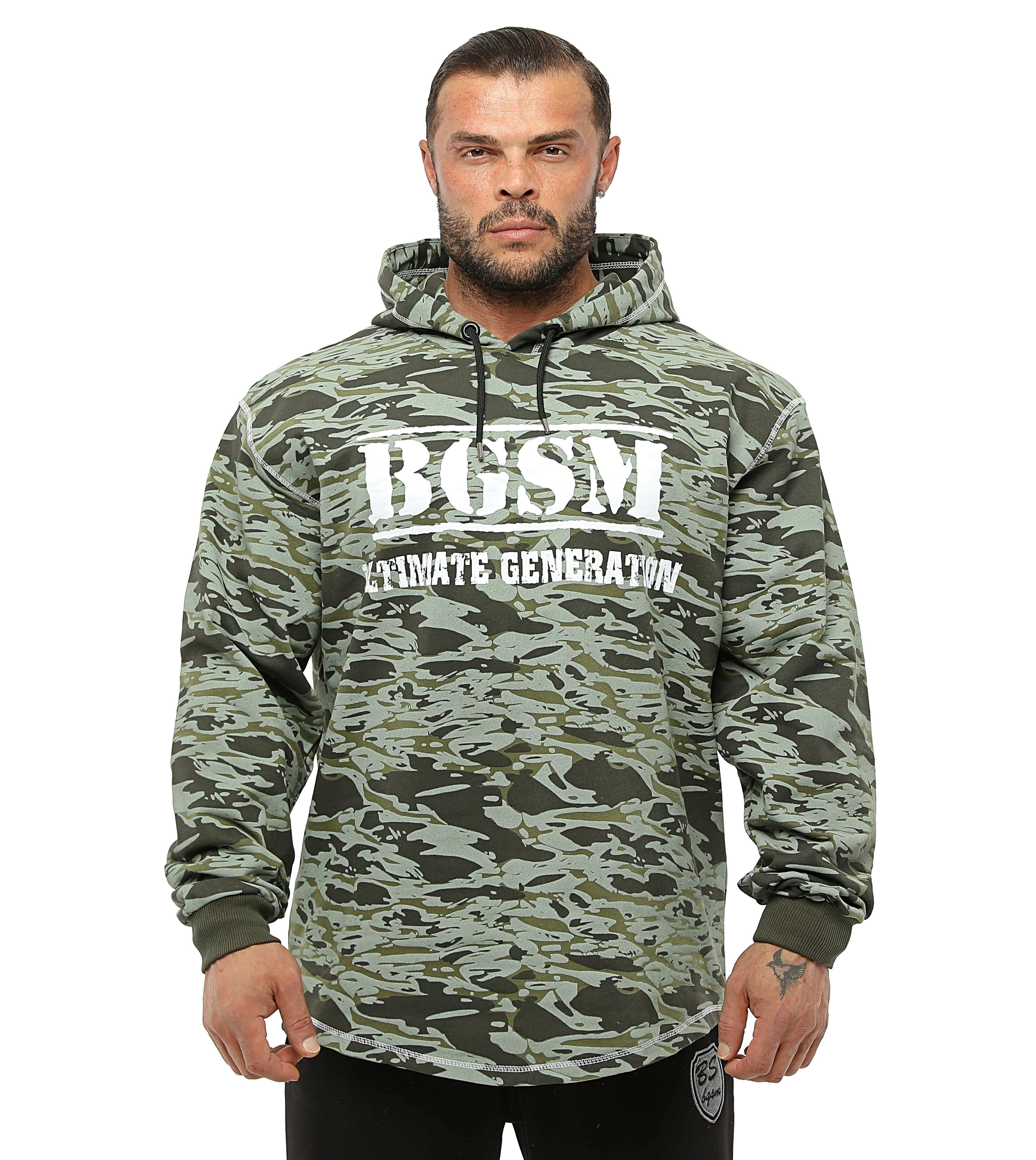 Erkek Kapşonlu Sweatshirt Kışlık Oversize Kamuflaj 4721