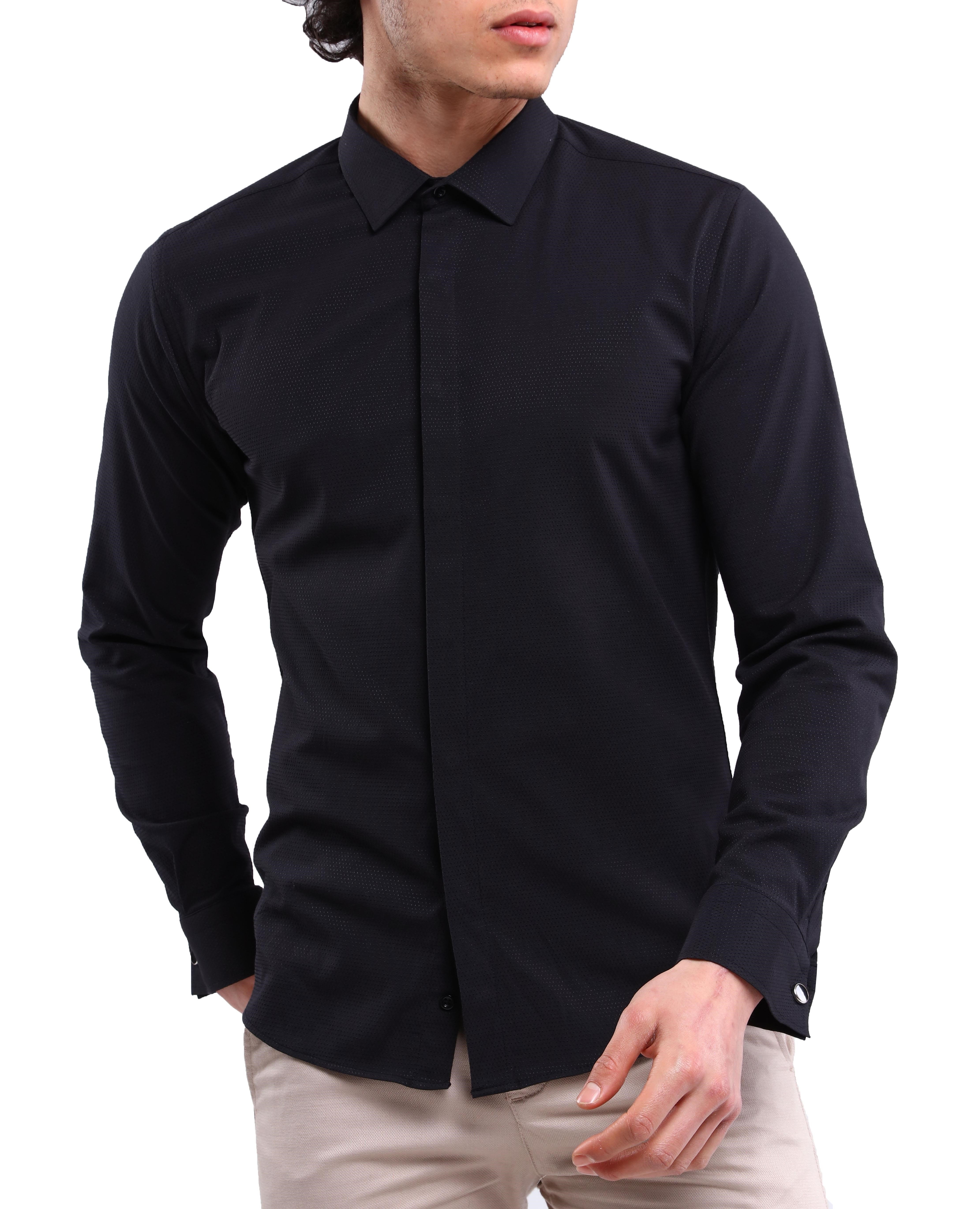 Erkek Klasik Gömlek Slim Fit Pamuklu Esnek Oxford Kumaş