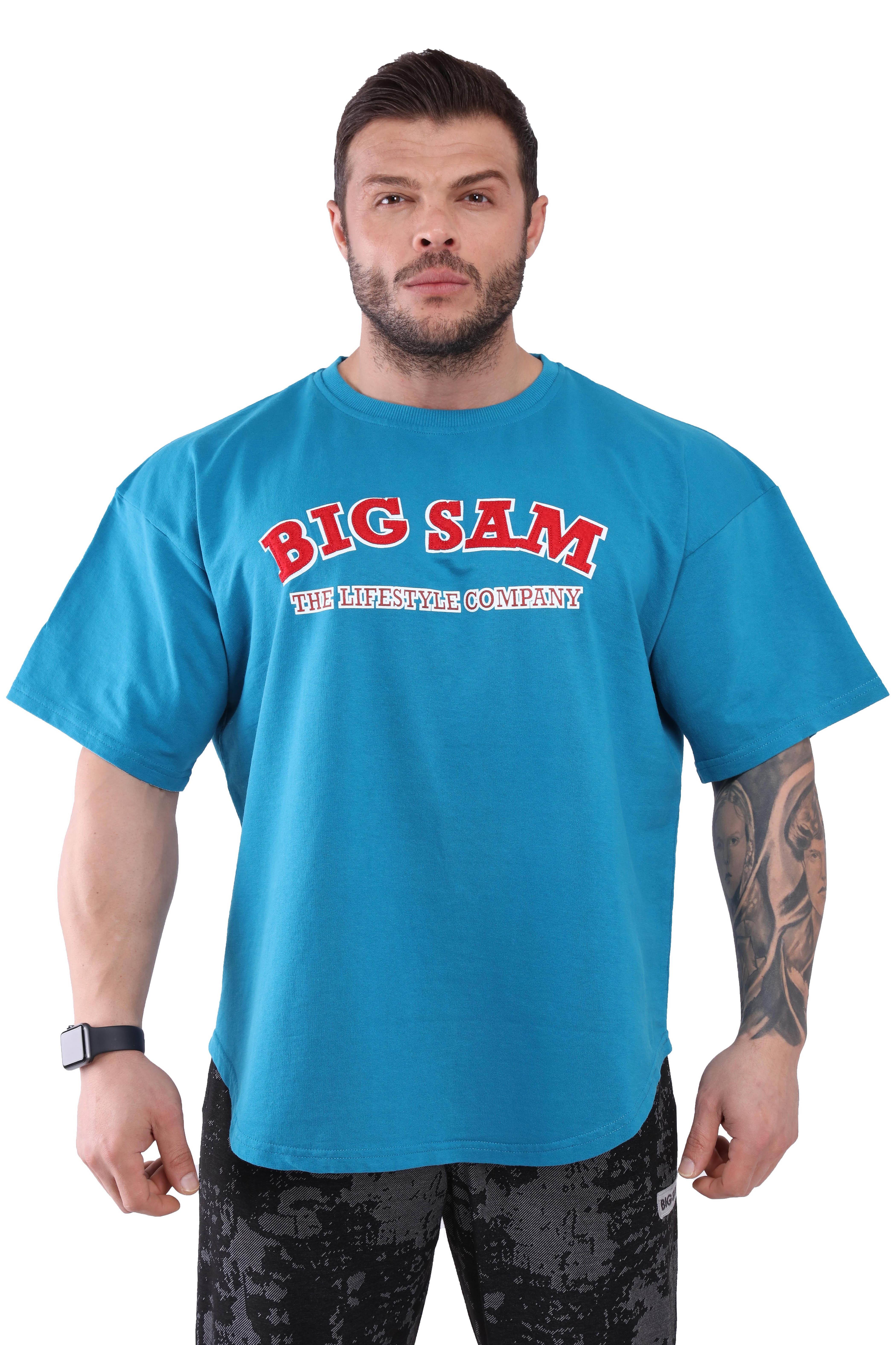 Erkek Oversize %100 Pamuk Spor Tişört, Vücut Geliştirme Antrenman Üstü Big Sam 3108