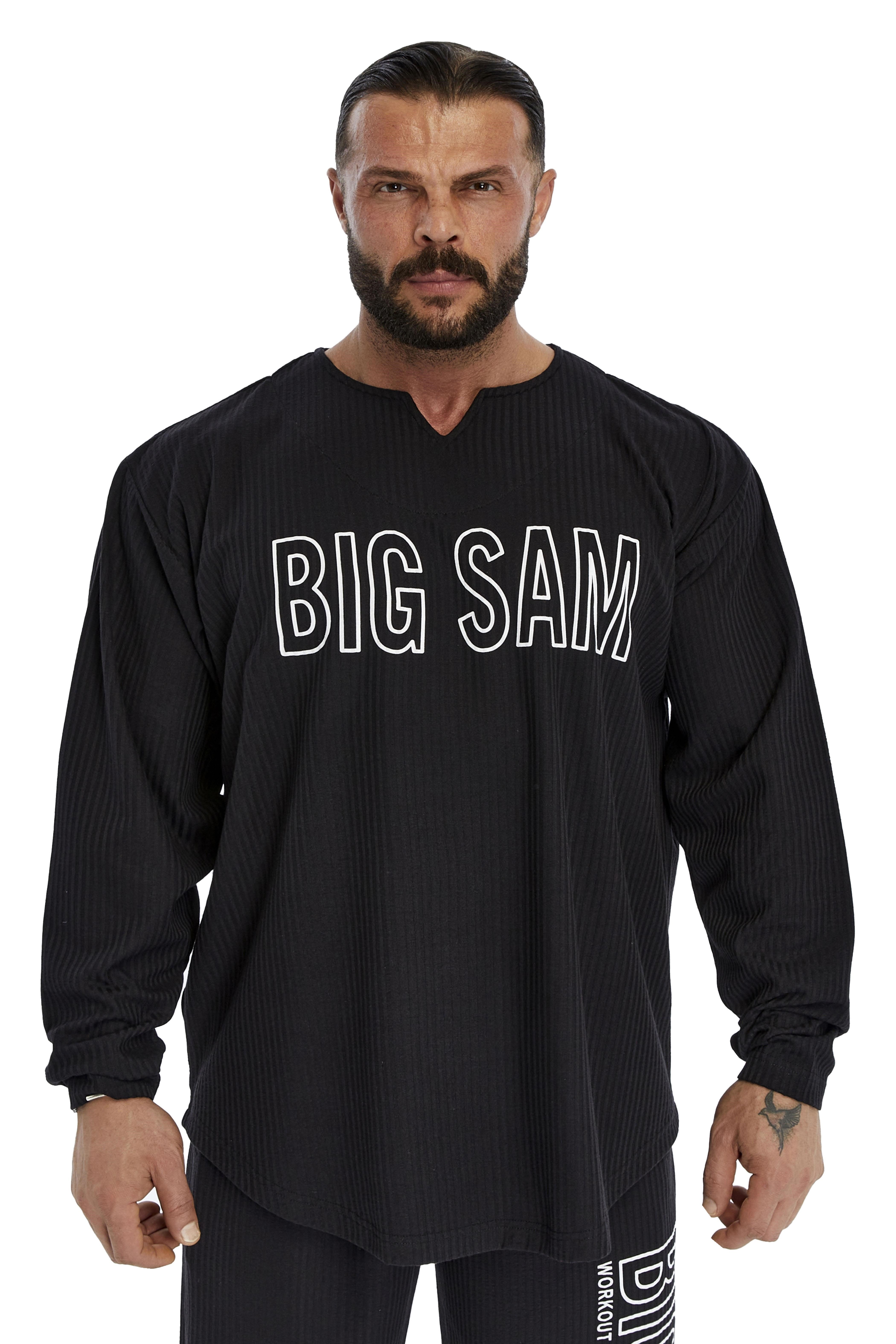 Erkek Oversize Sweatshirt Yaka Detaylı Uzun Kollu Big Sam 4743