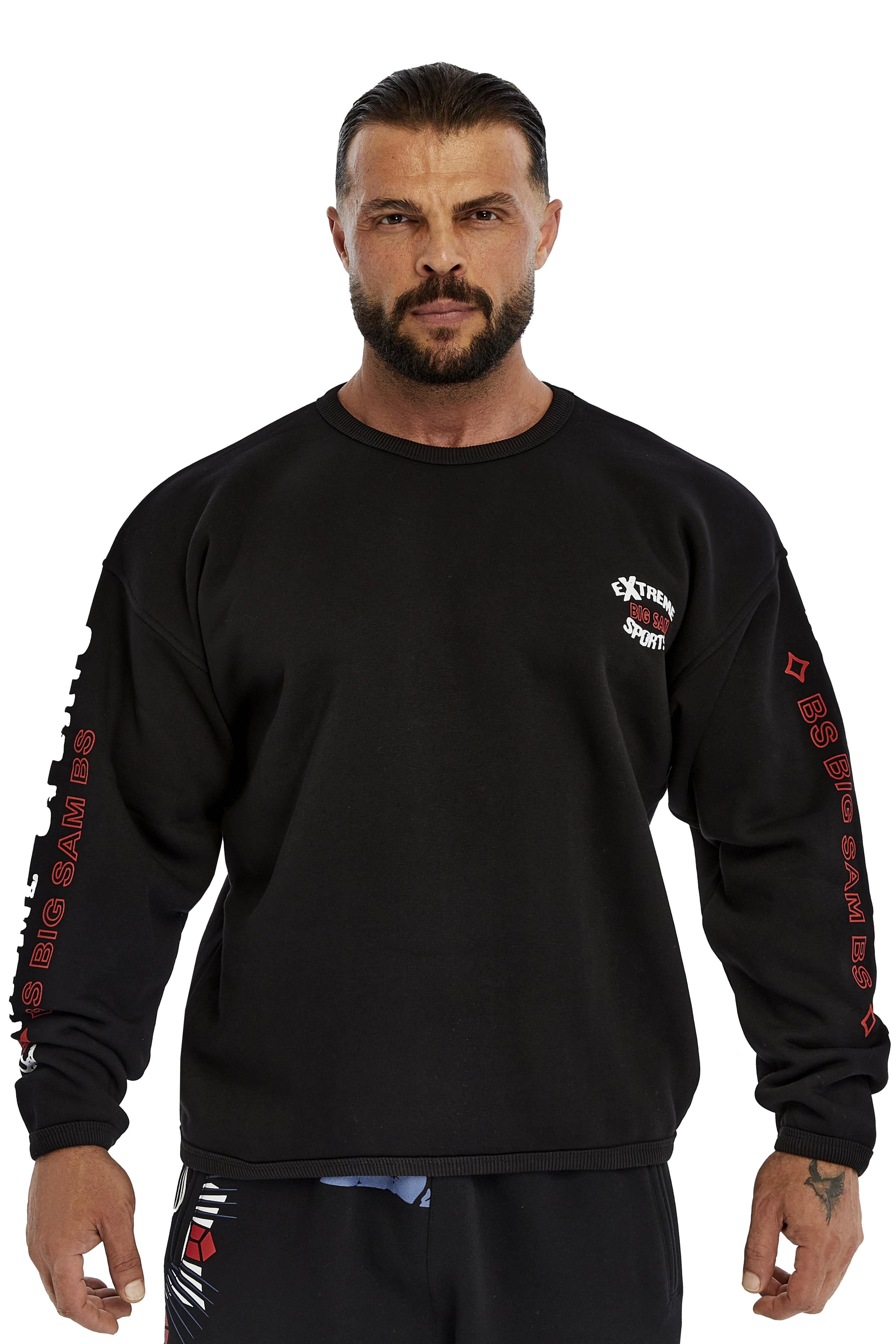 Erkek Sweatshirt, Geniş Kesim Kışlık Spor Üst Big Sam 4524